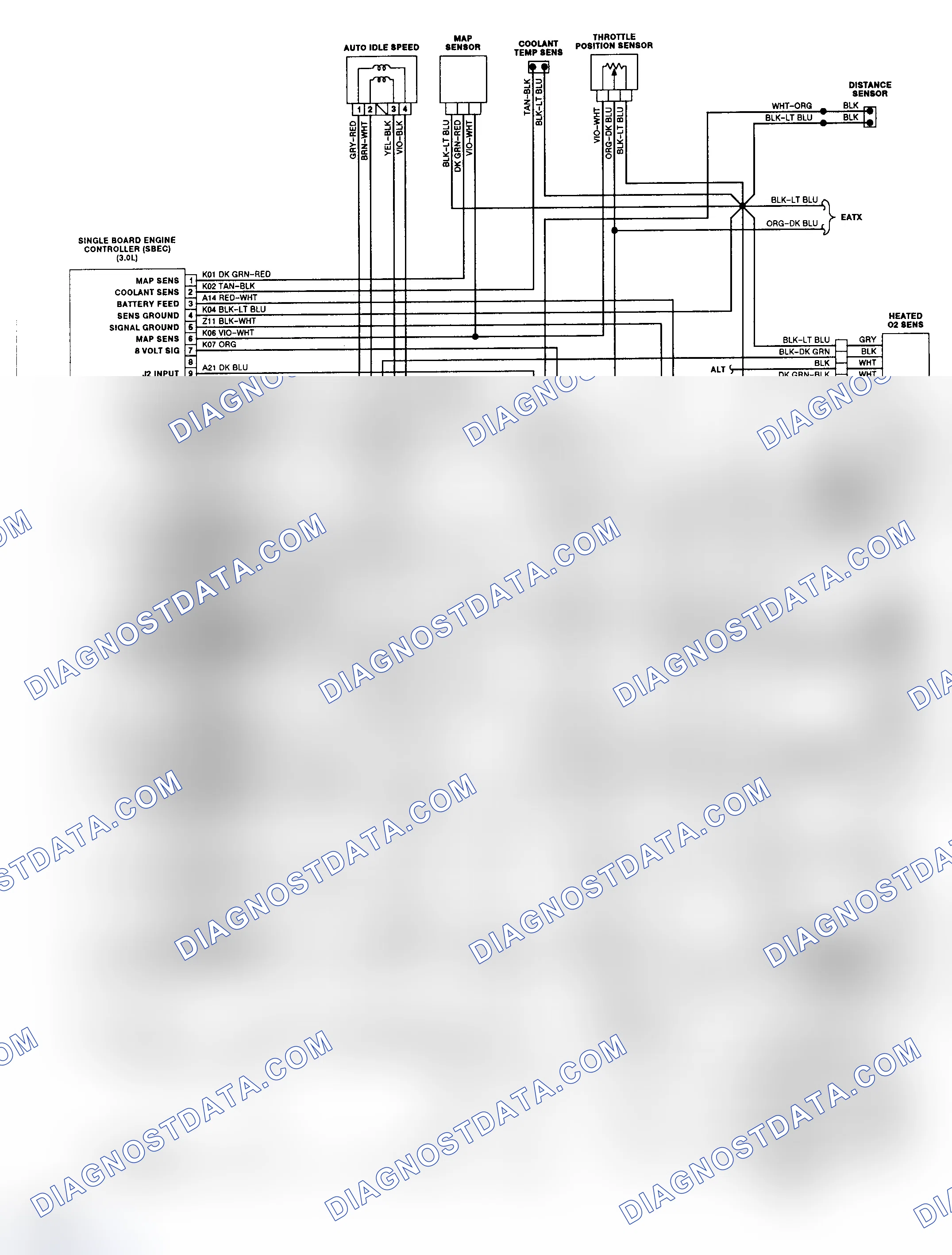 Scheme 53: Wiring Diagram (Acclaim, LeBaron Sedan & Spirit - 3.0L PFI)