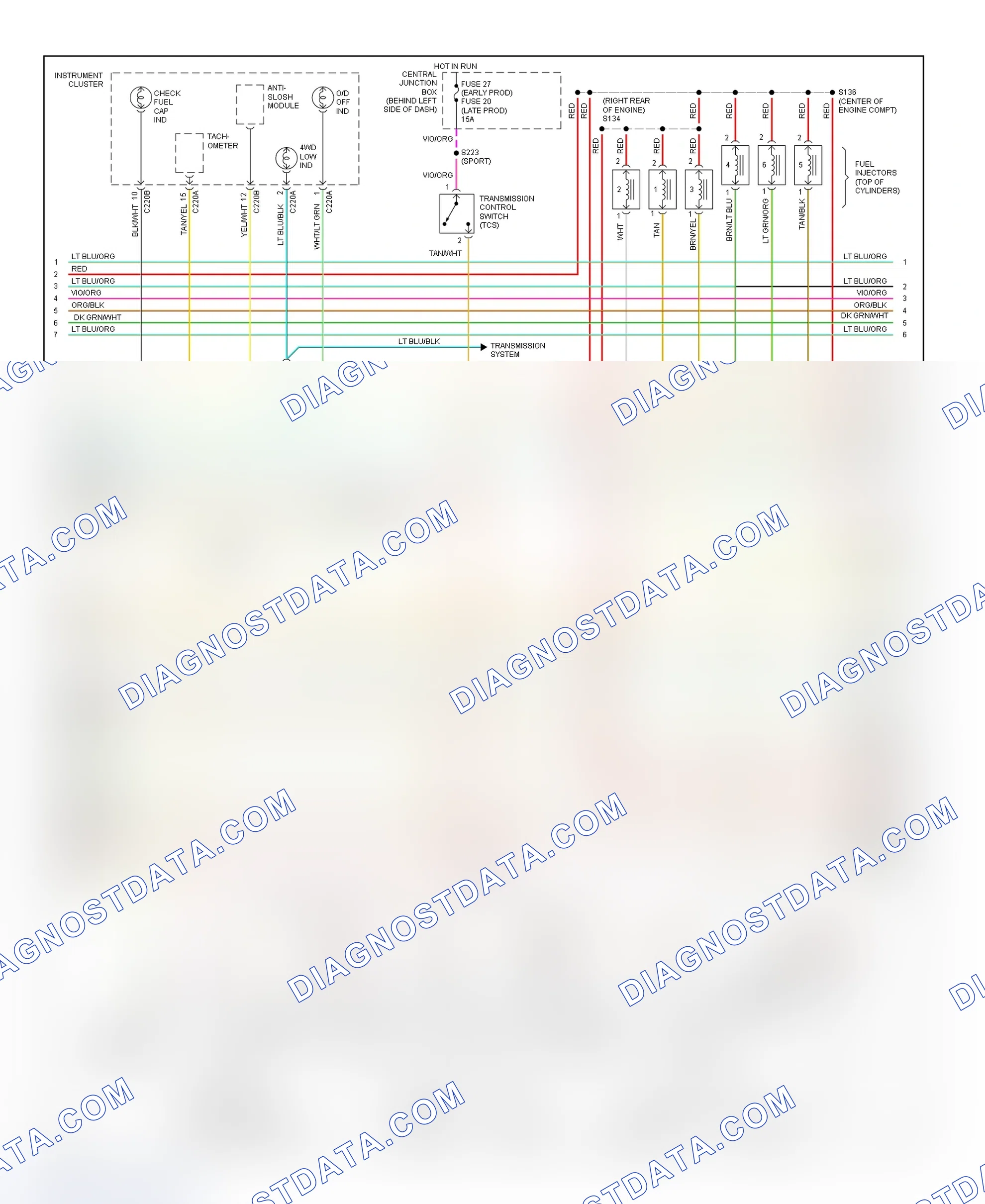 Scheme 102: PCM Wiring Diagram (Explorer Sport & Explorer Sport Trac - 4.0L - 3 Of 4)