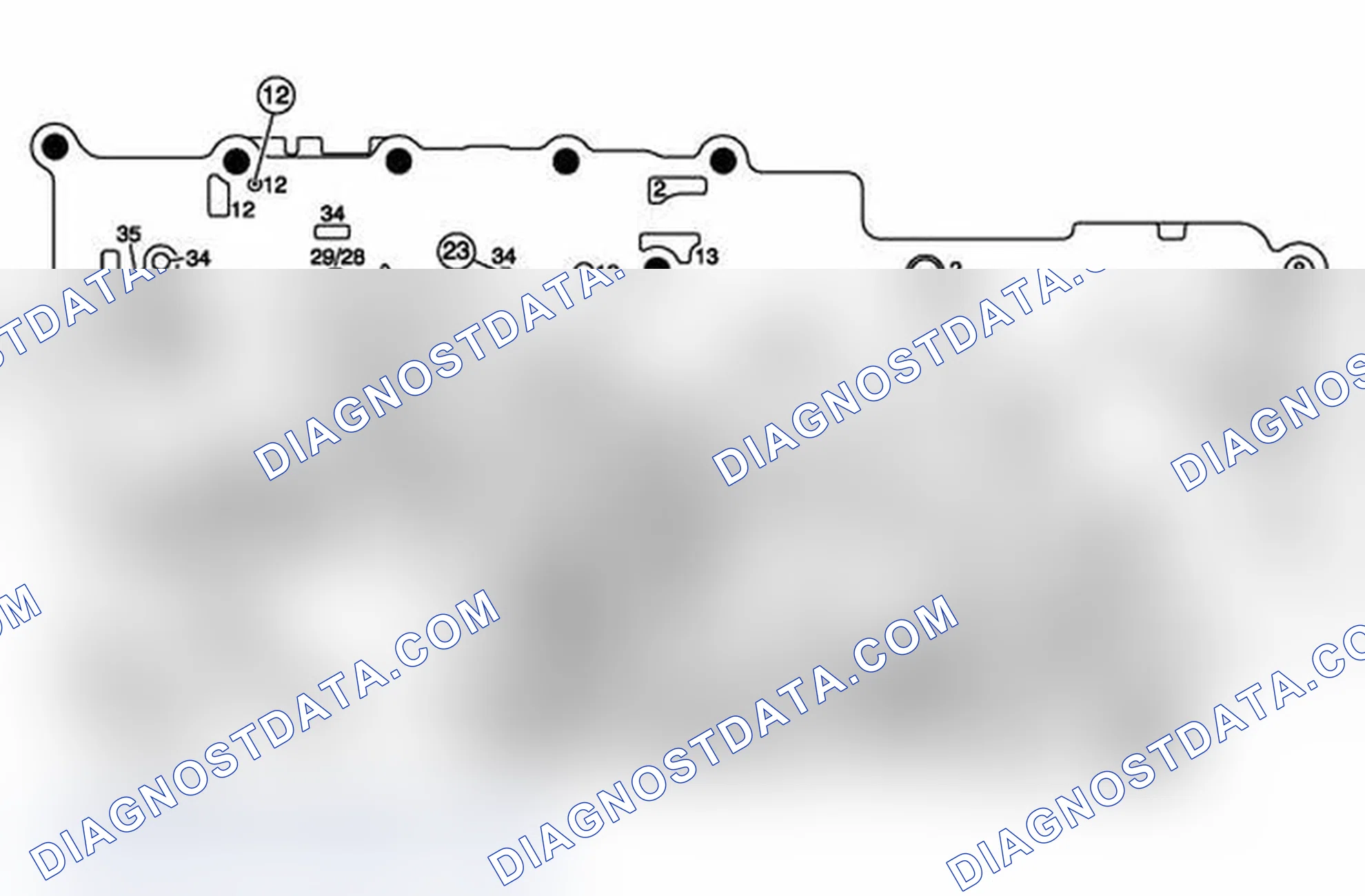 Scheme 79: Control Valve Body Spacer Plate Assembly - Bottom Channel Plate Side