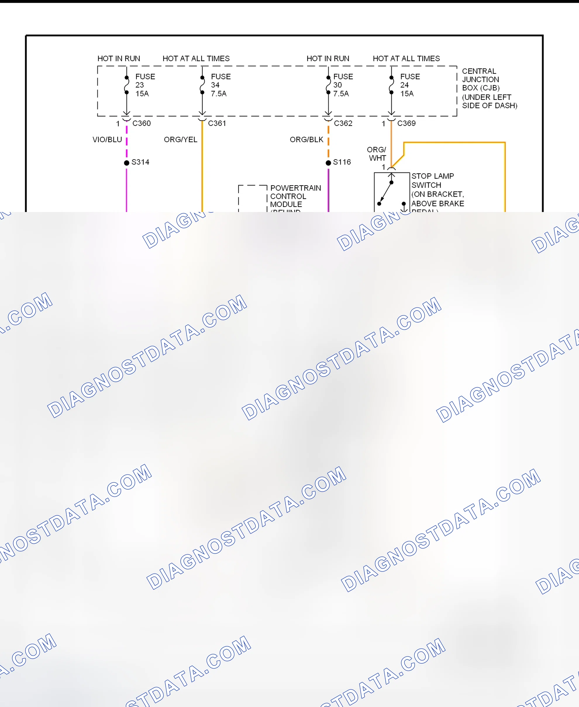 Scheme 95: Shift Interlock System Wiring Diagram (1998 Contour & Mystique)