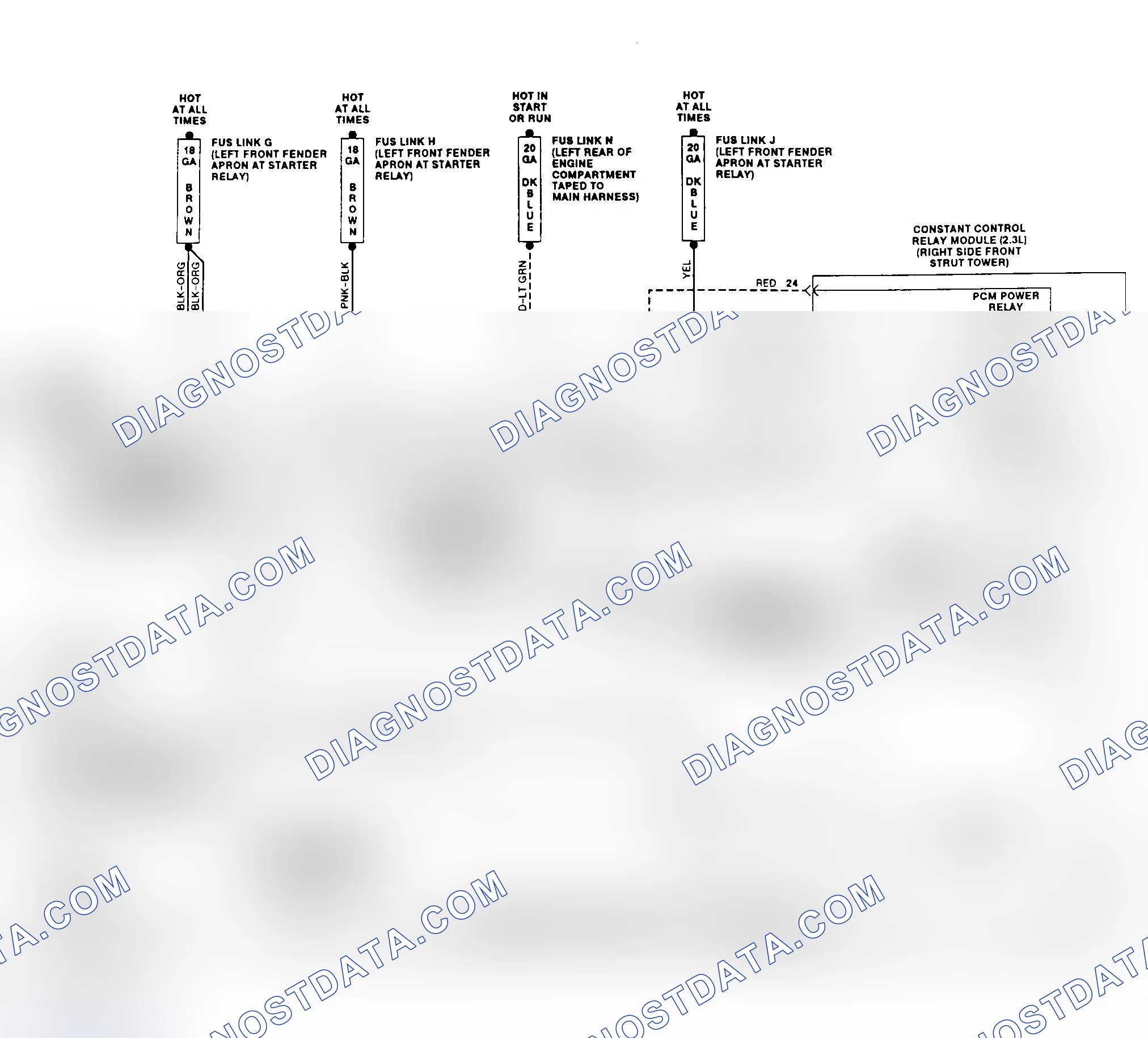 Scheme 6: Electric Cooling Fan Wiring Diagram (Mustang 2.3L)