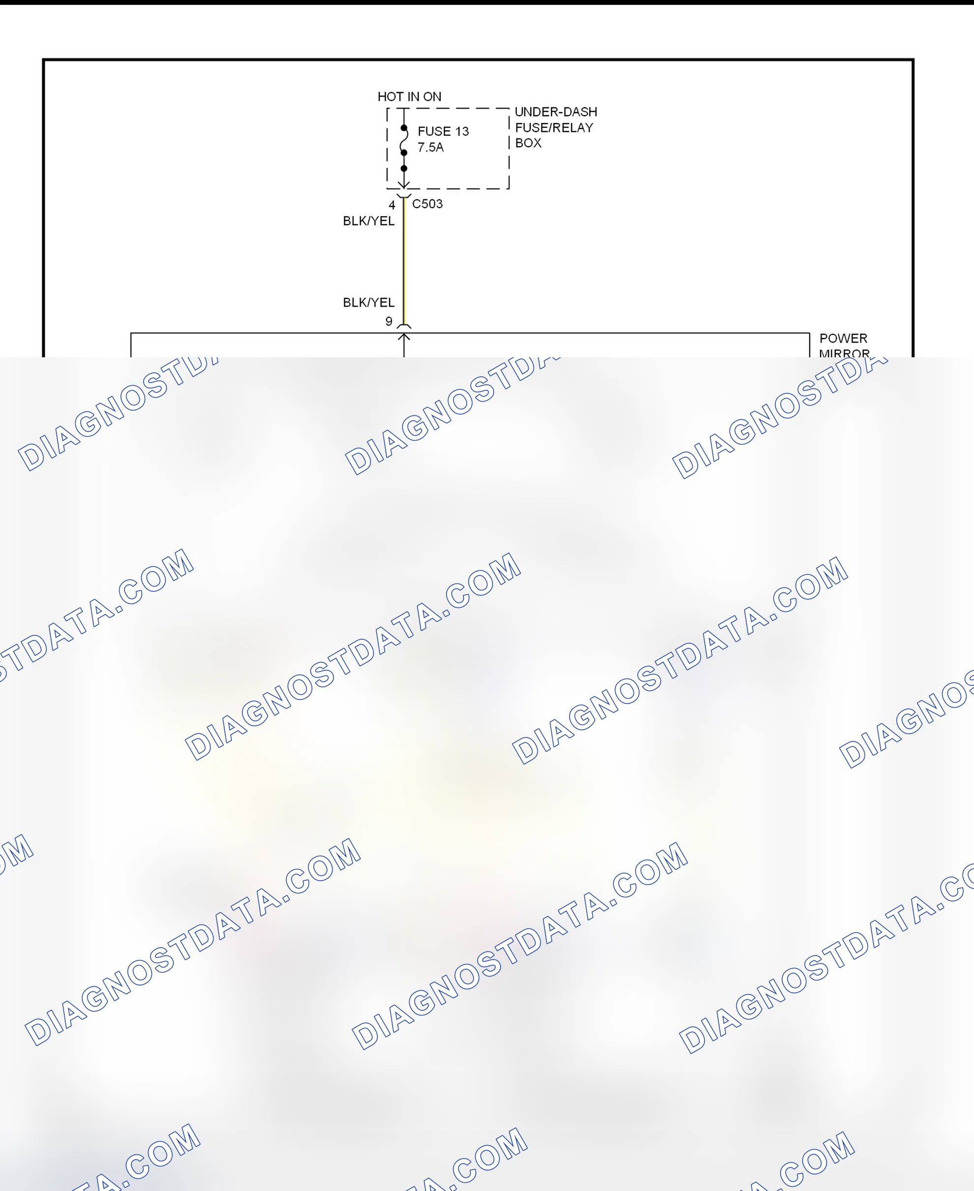 Scheme 7: Power Mirror System Wiring Diagram