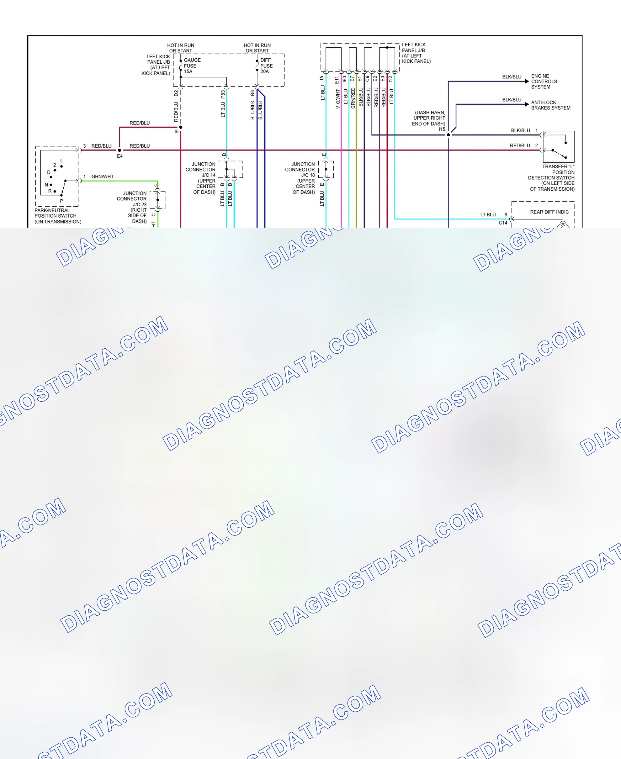 Scheme 53: Center & Rear Differential Lock System Wiring Diagram (2000 Land Cruiser)