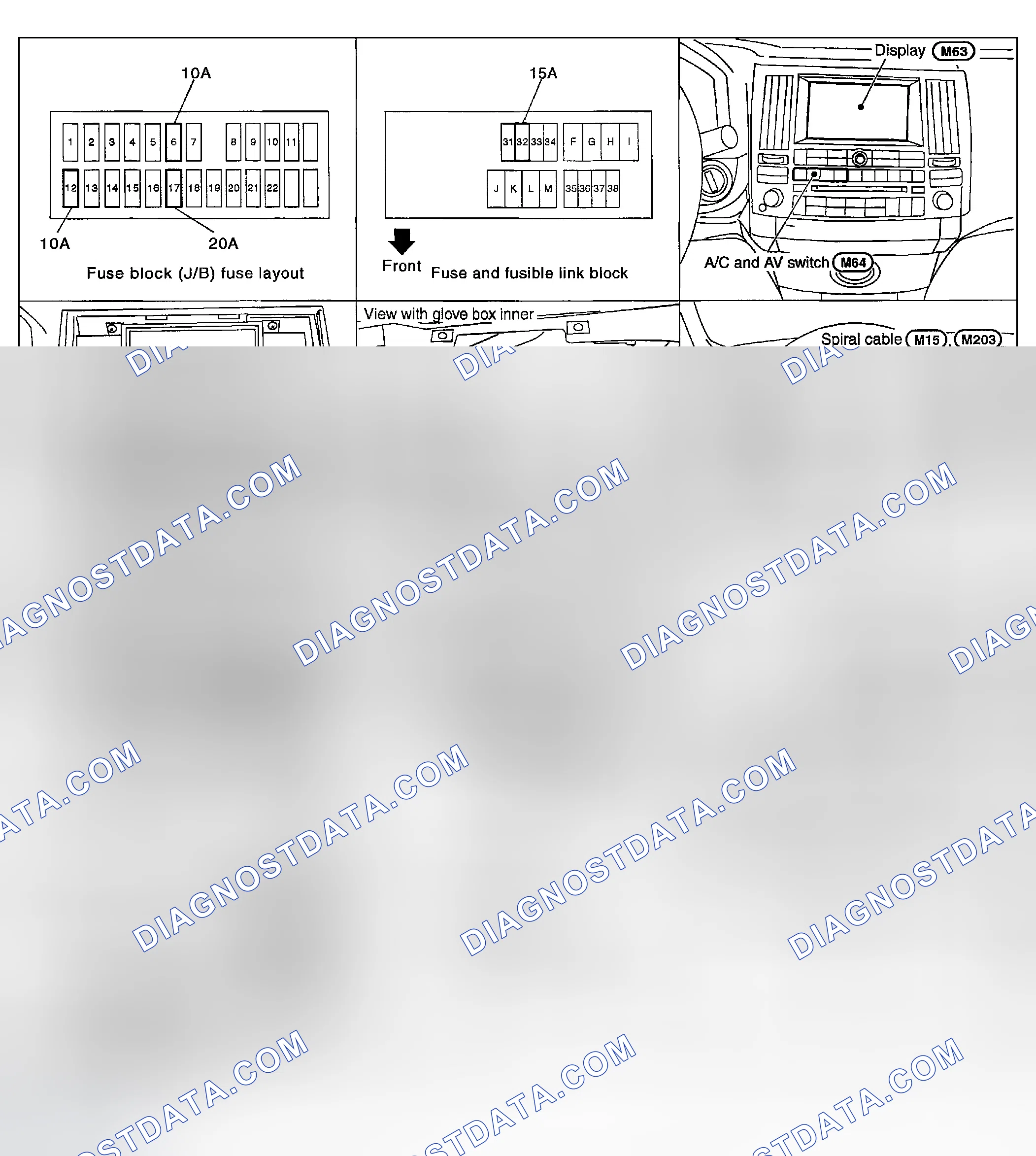 Scheme 1: COMPONENT PARTS AND HARNESS CONNECTOR LOCATION