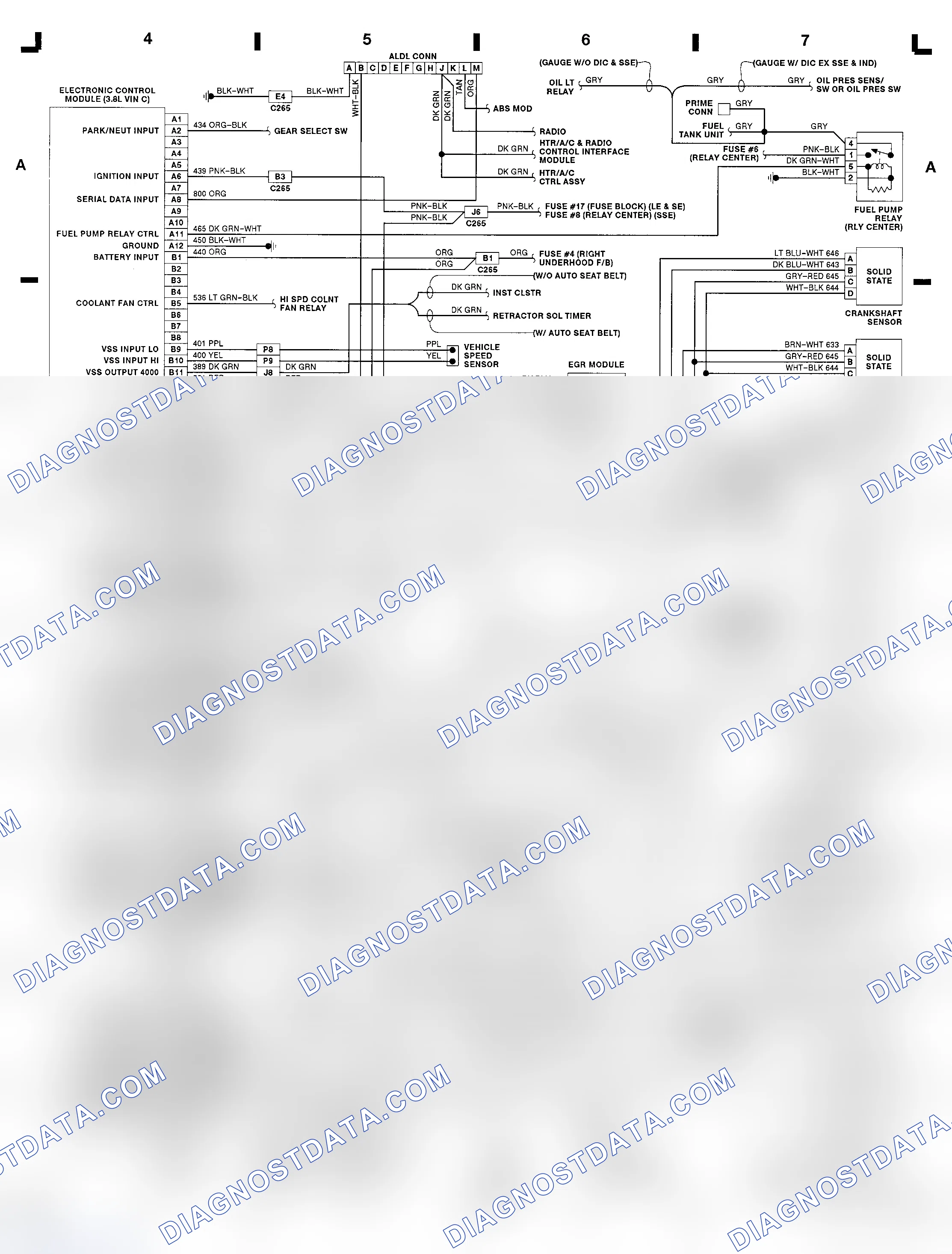 Scheme 25: 3.8L (VIN C) ECM Wiring Diagram (Bonneville)