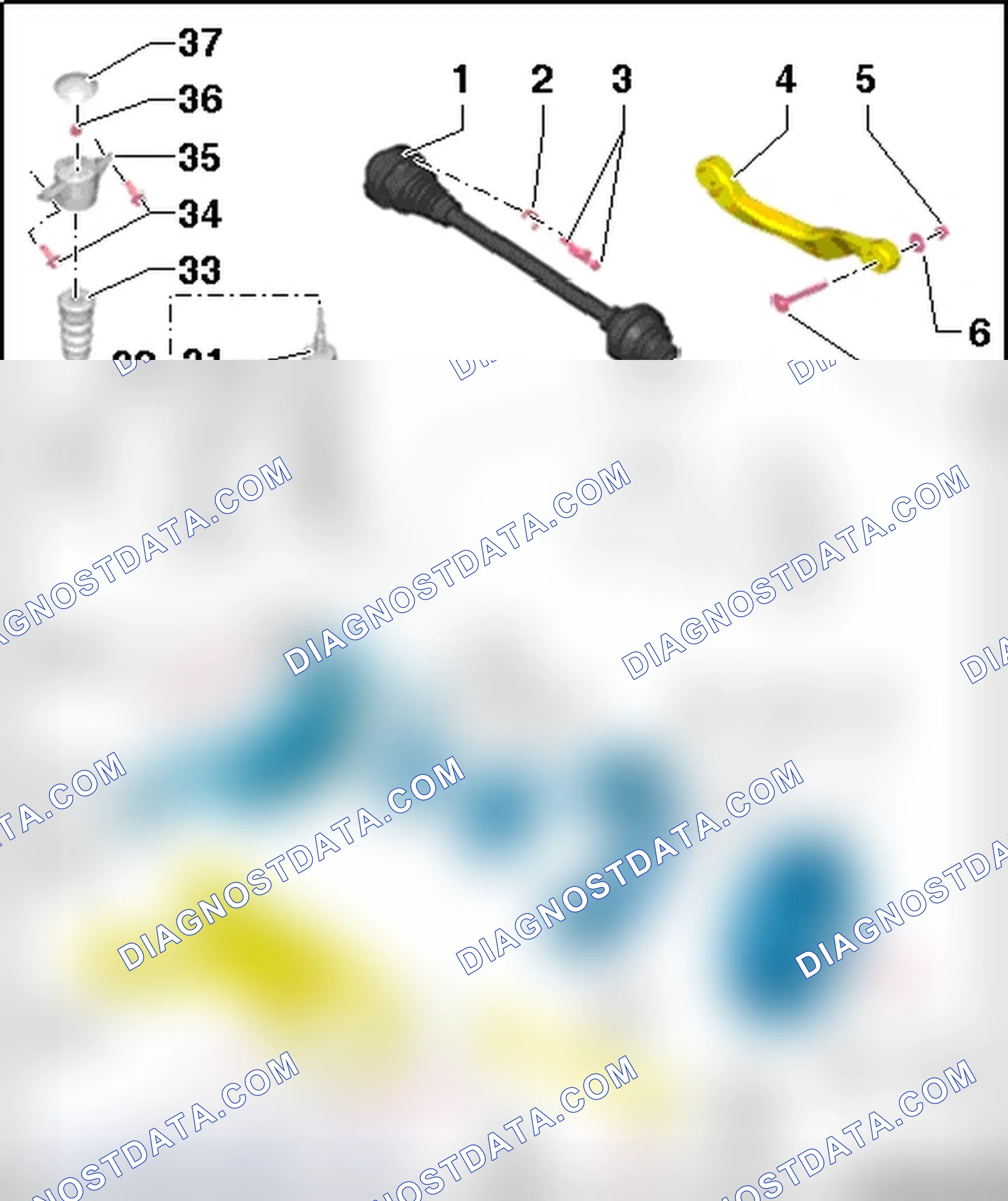Scheme 212: WHEEL BEARING HOUSING, WHEEL BEARING UNIT AND COIL SPRING SHOCK ABSORBER OVERVIEW