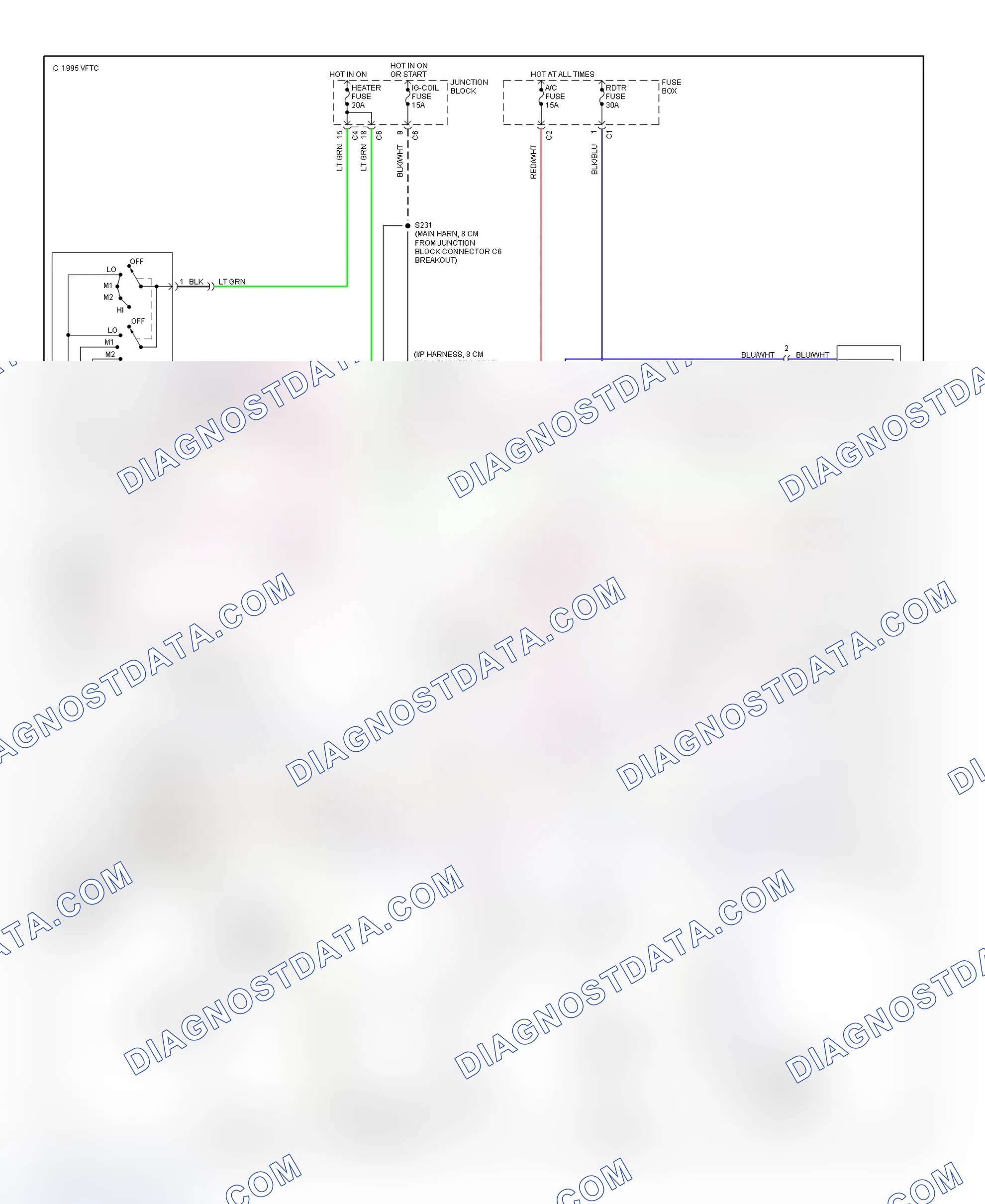Scheme 1: Manual A/C-Heater System Wiring Diagram (Metro & Firefly (Canadian))