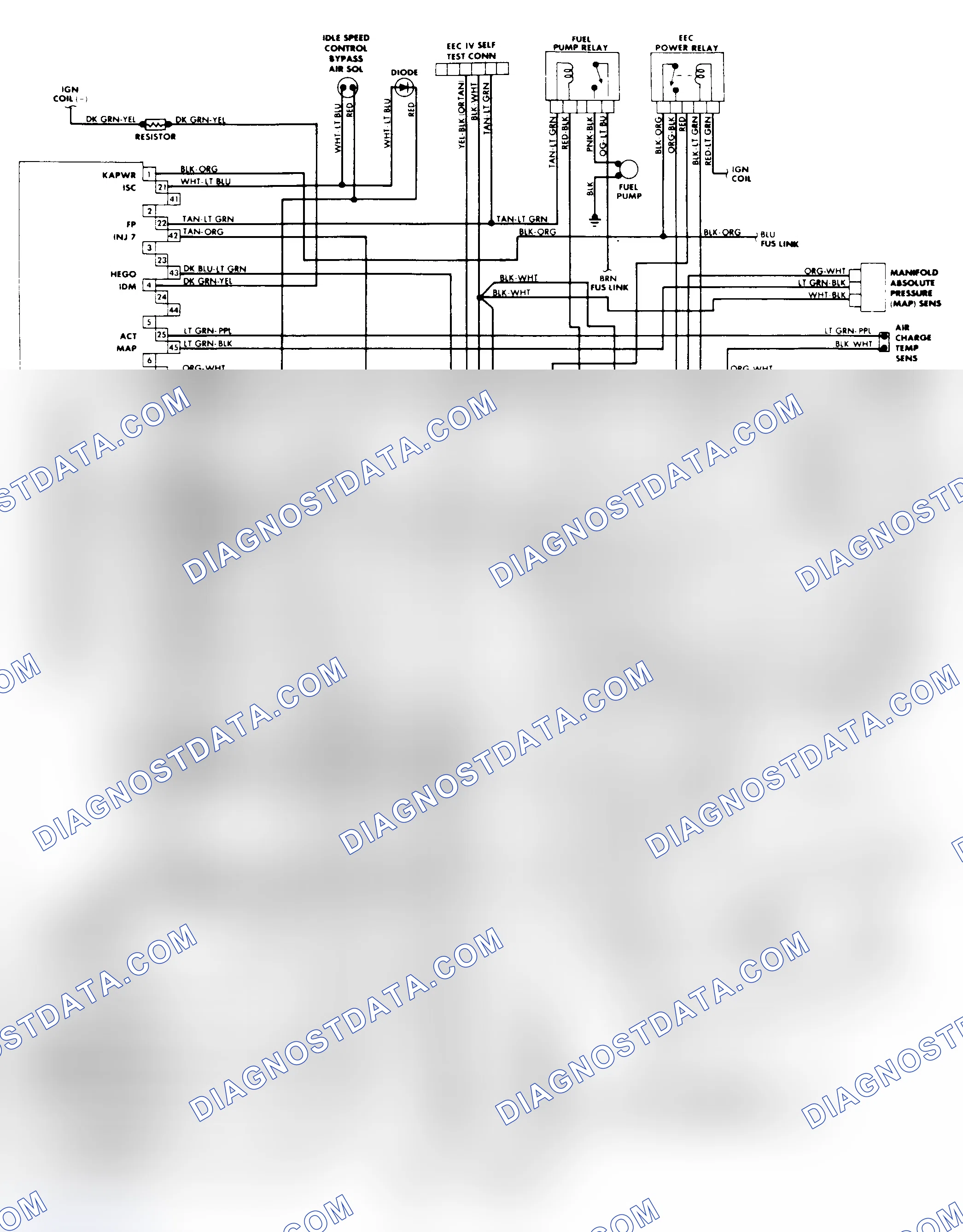 Scheme 74: 5.0L SEFI & MA SEFI EEC-IV Wiring Diagram (Mustang)