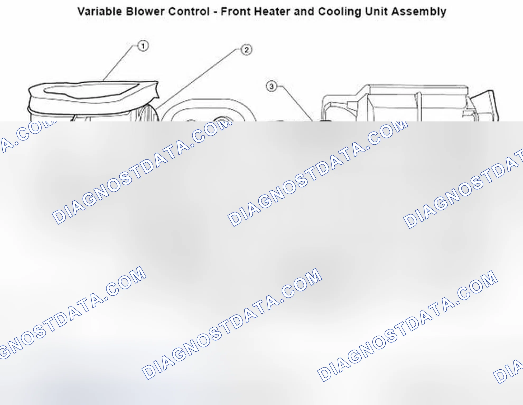 Fig. 184: Identifying Variable Blower Control Components (Front Heater And Cooling Unit Assembly)