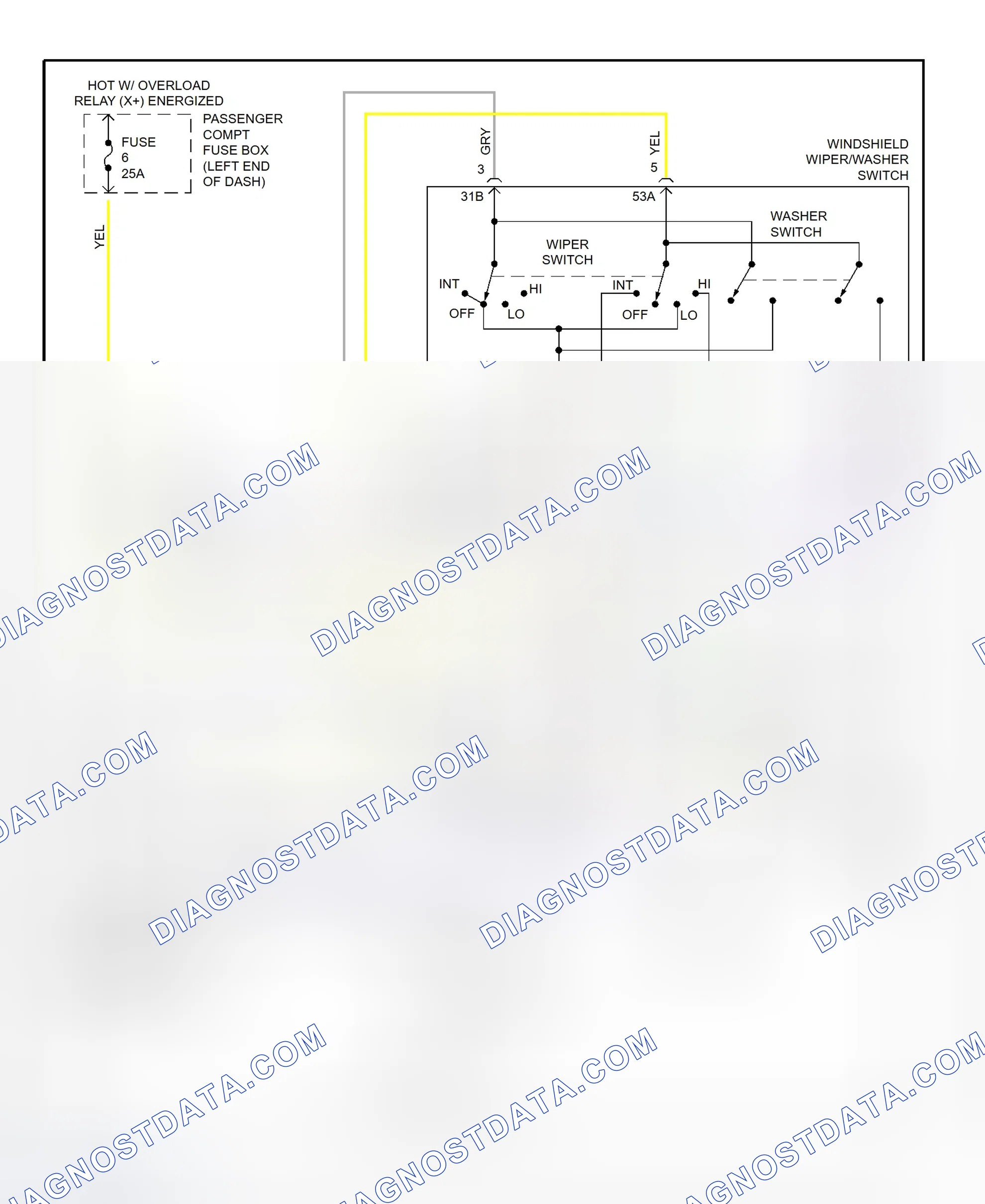 Fig. 13: Front Wiper/Washer System Wiring Diagram (S90 & V90)