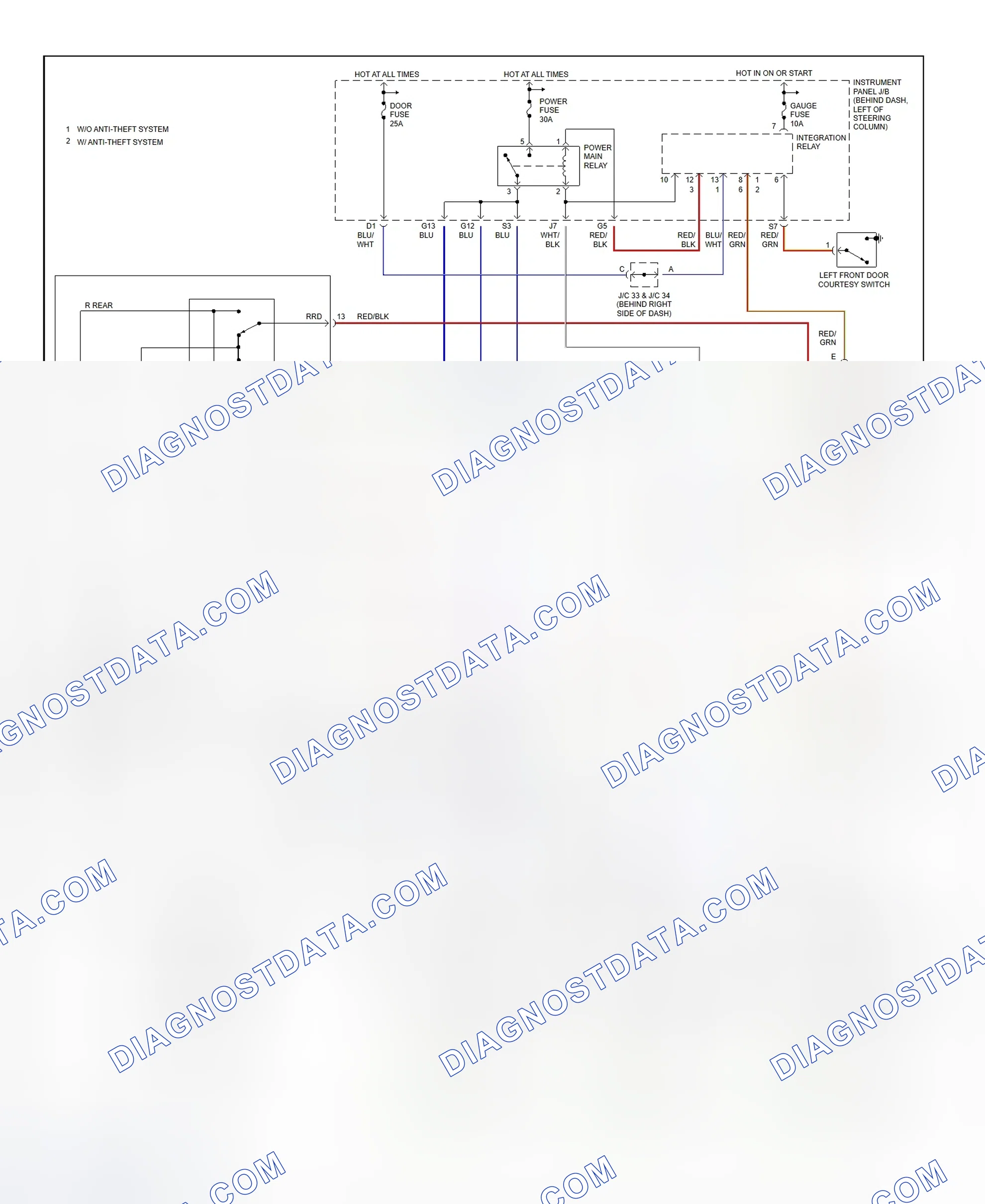 Scheme 7: Power Window System Wiring Diagram (Camry)