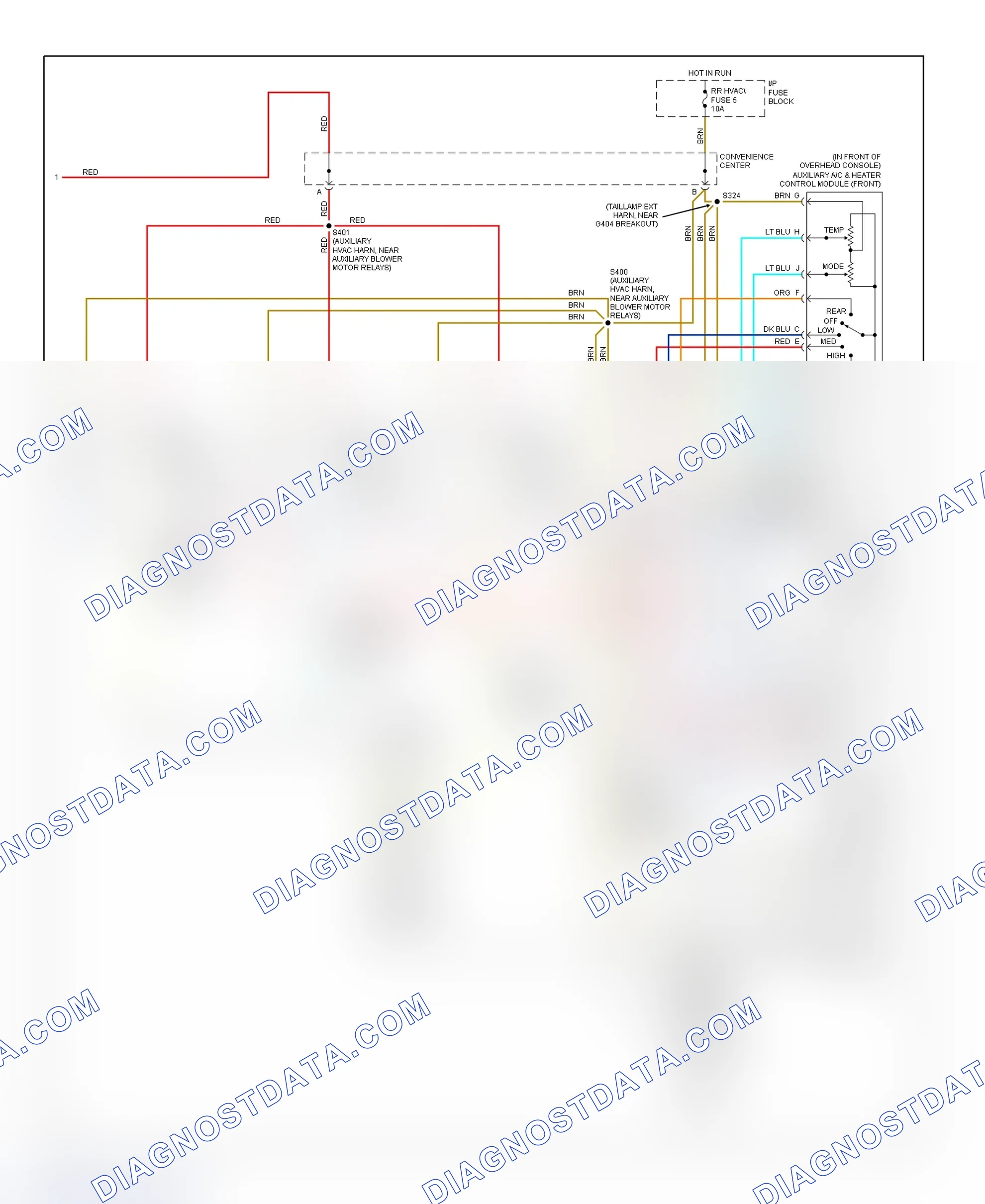 Scheme 16: Rear (Auxiliary) A/C-Heater System Wiring Diagram (Escalade, Suburban, Tahoe & Yukon - Except Diesel - 2 Of 2)