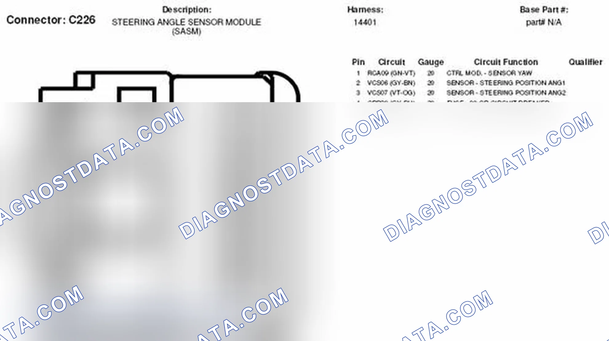 Scheme 69: Steering Angle Sensor Module Connector End View (C226)