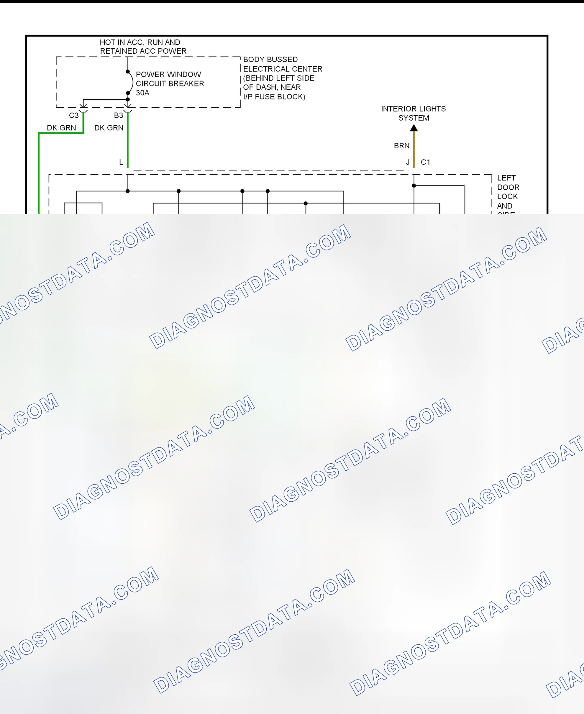 Scheme 5: Power Window System Wiring Diagram (Hombre)