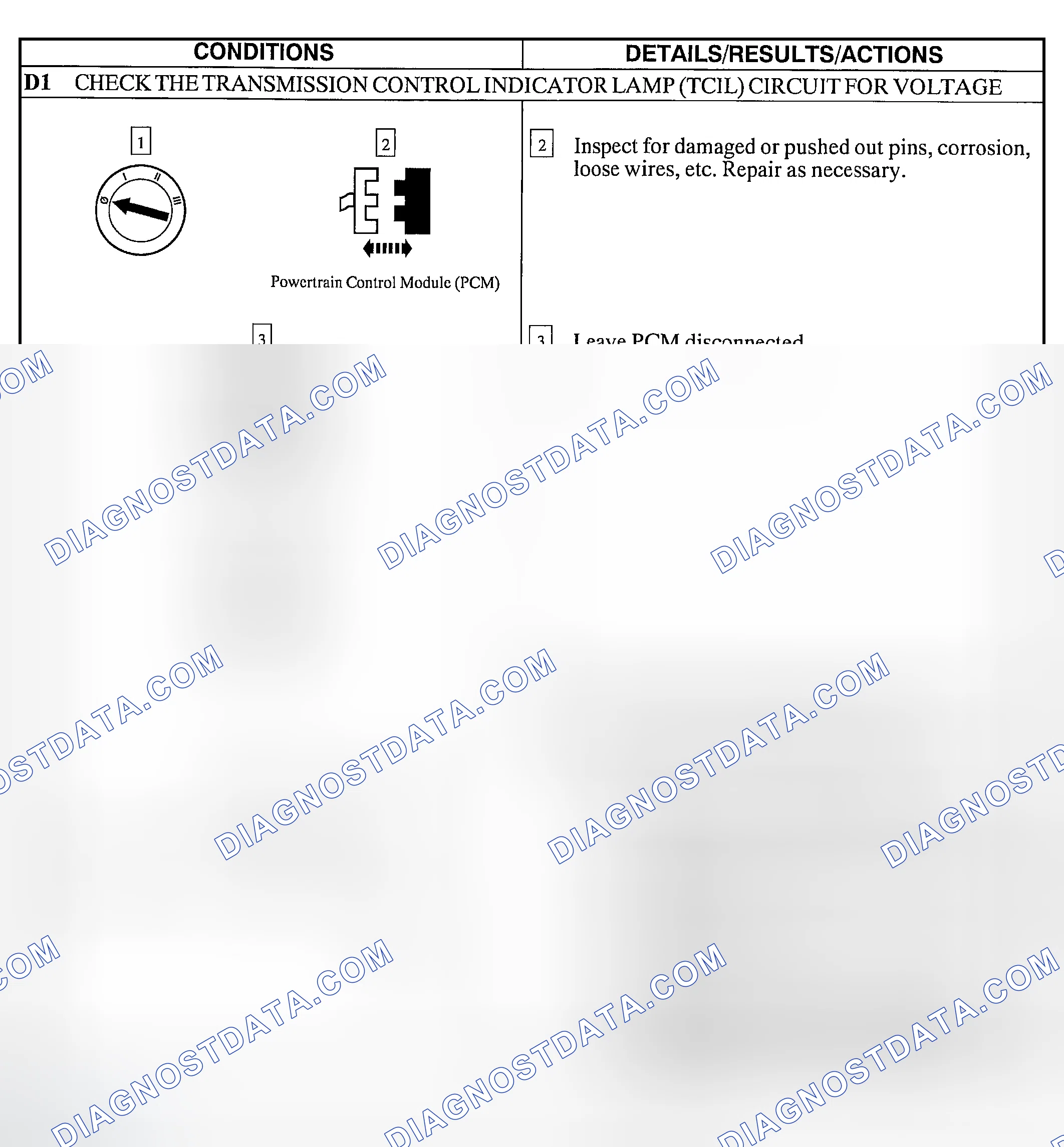 Scheme 765: Pinpoint Test D: Transmission Control Indicator Lamp (TCIL) Does Not Illuminate