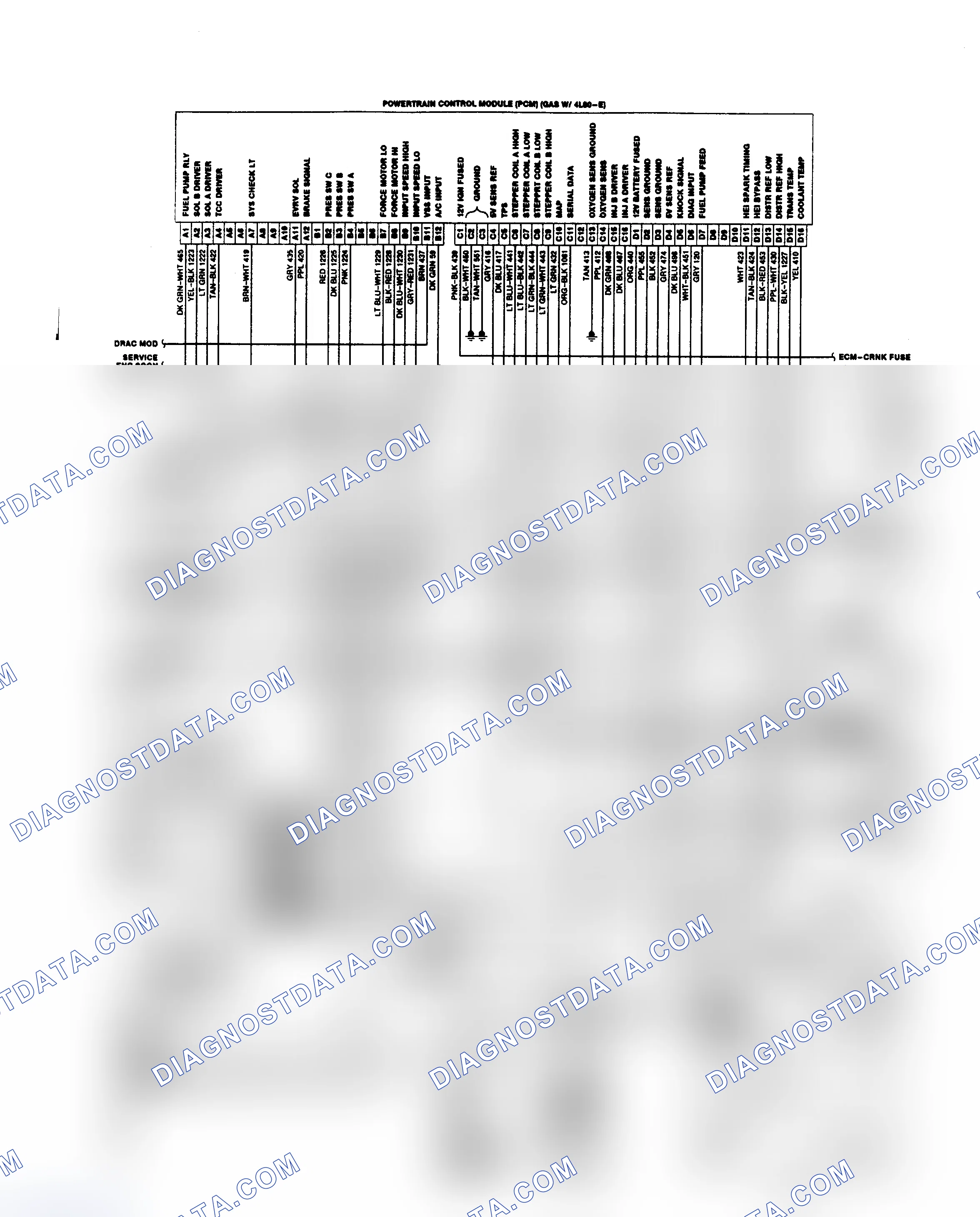 Scheme 16: Wiring Diagram ("P" Series Motorhome 5.7/7.4L w/ 4L80-E Trans.)