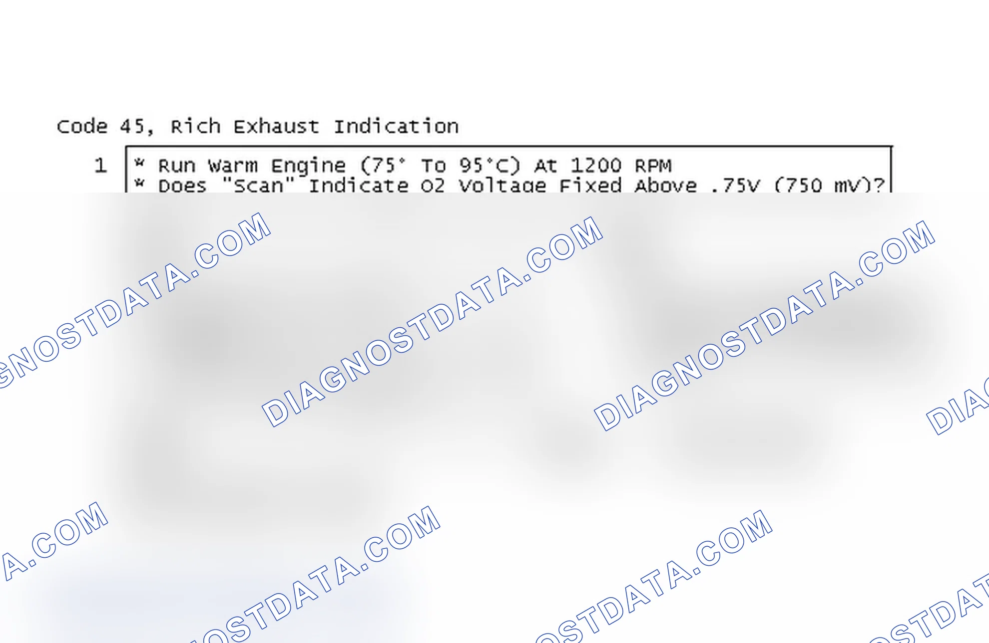 Scheme 78: Code 45, Rich Exhaust Indication