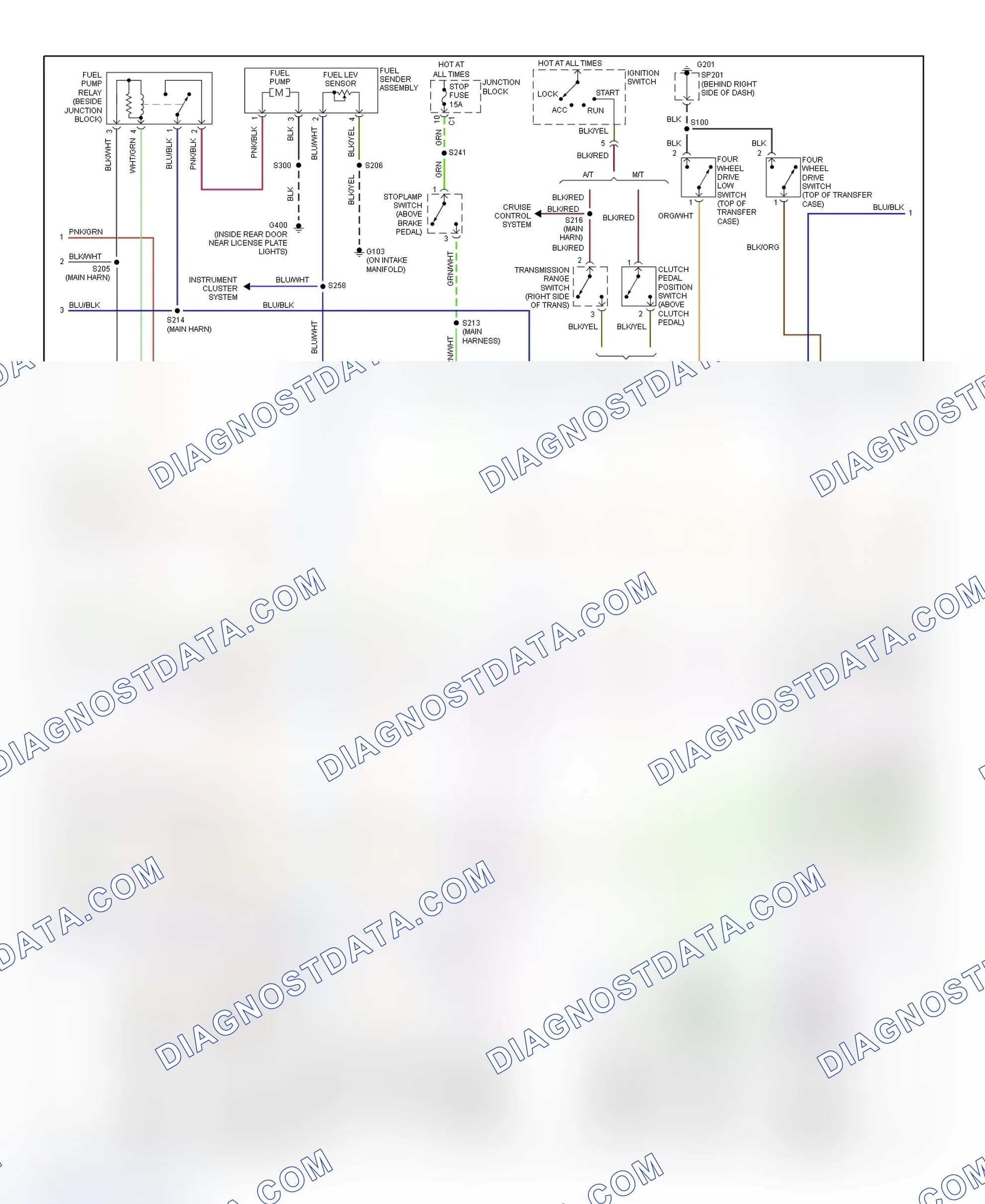 Scheme 216: PCM Wiring Diagram (Tracker - 2.0L - 2 Of 3)