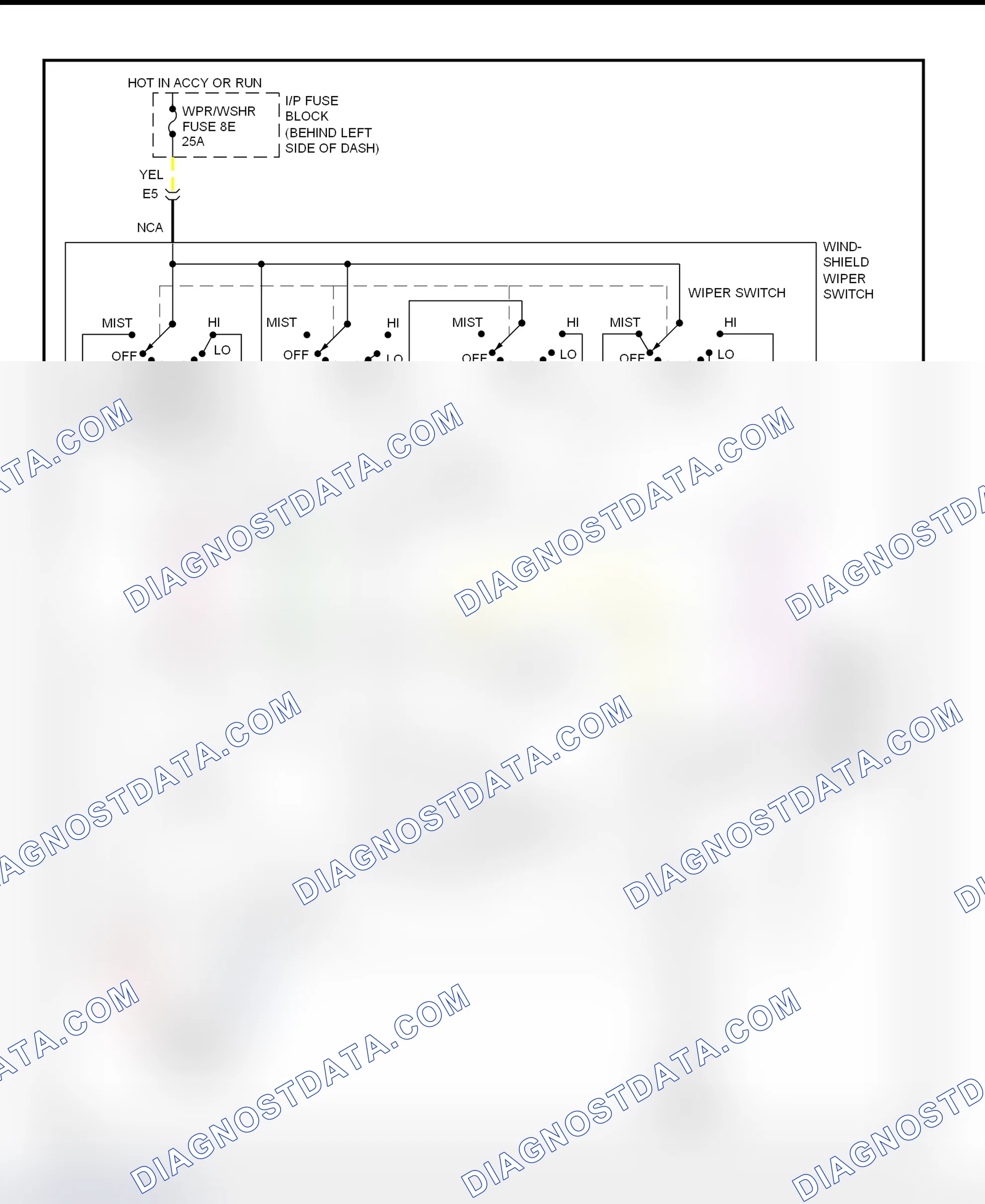 Fig. 3: Front Wiper/Washer System Wiring Diagram