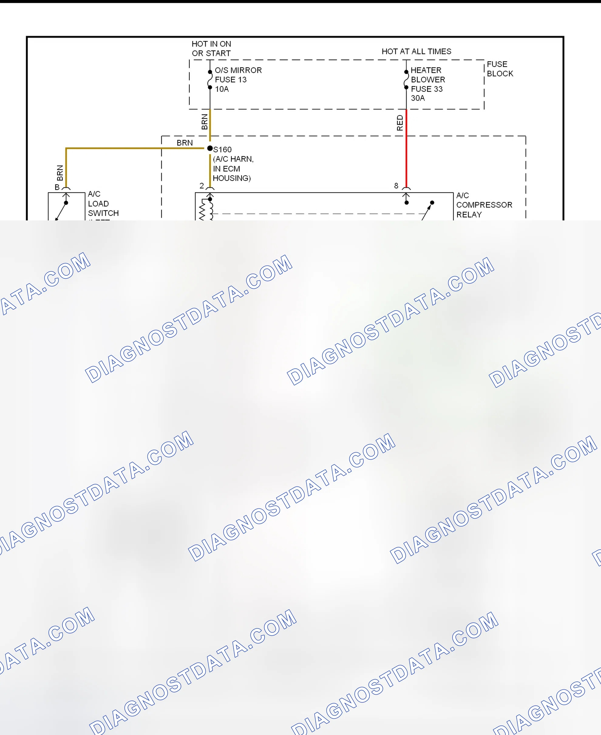 Scheme 8: A/C Compressor Clutch Control Circuit Wiring Diagram (Catera)