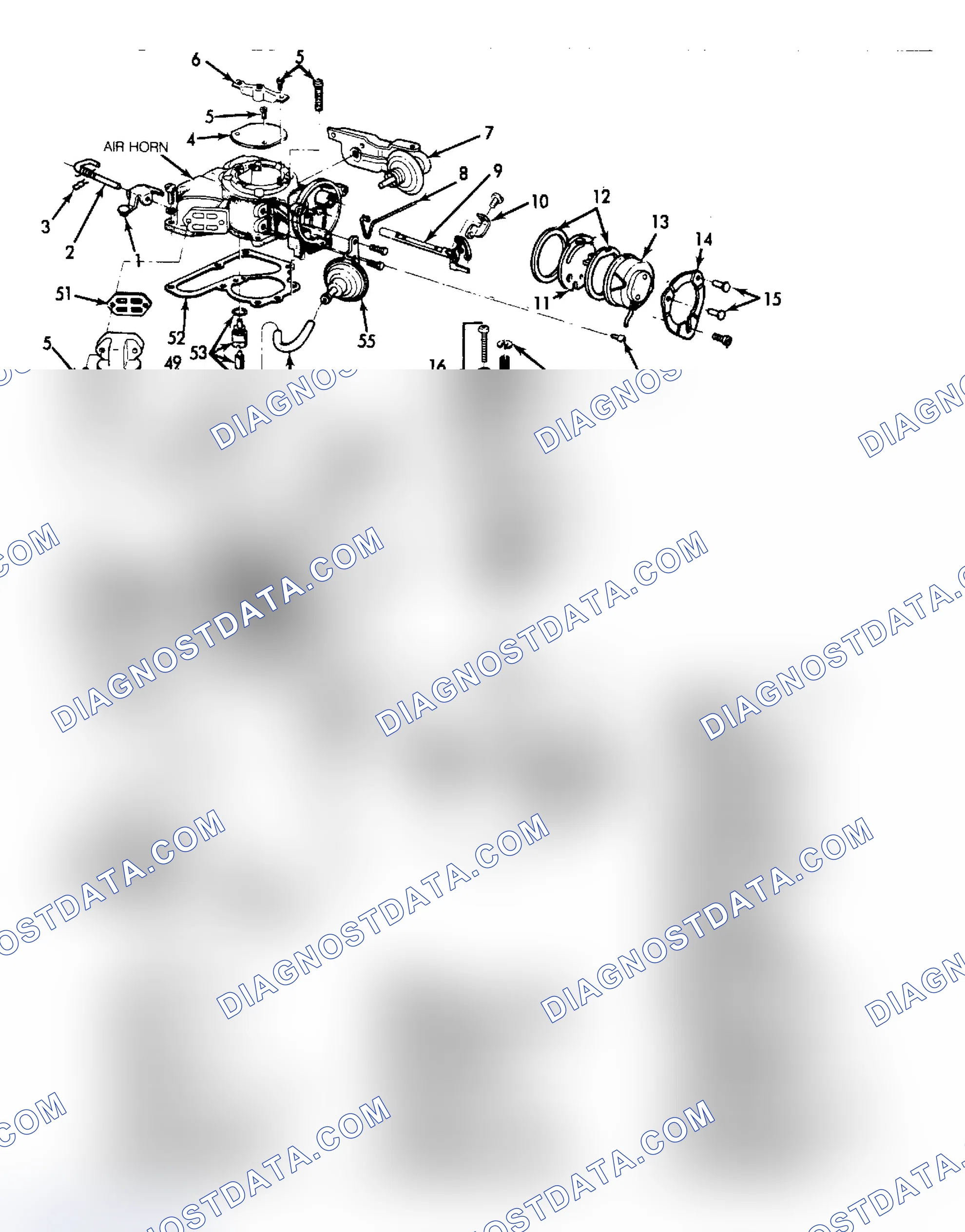 Scheme 143: Exploded View of Carter Model YFA 1-Barrel Feedback & High Altitude Carburetor (Non-Feedback YFA Similar)