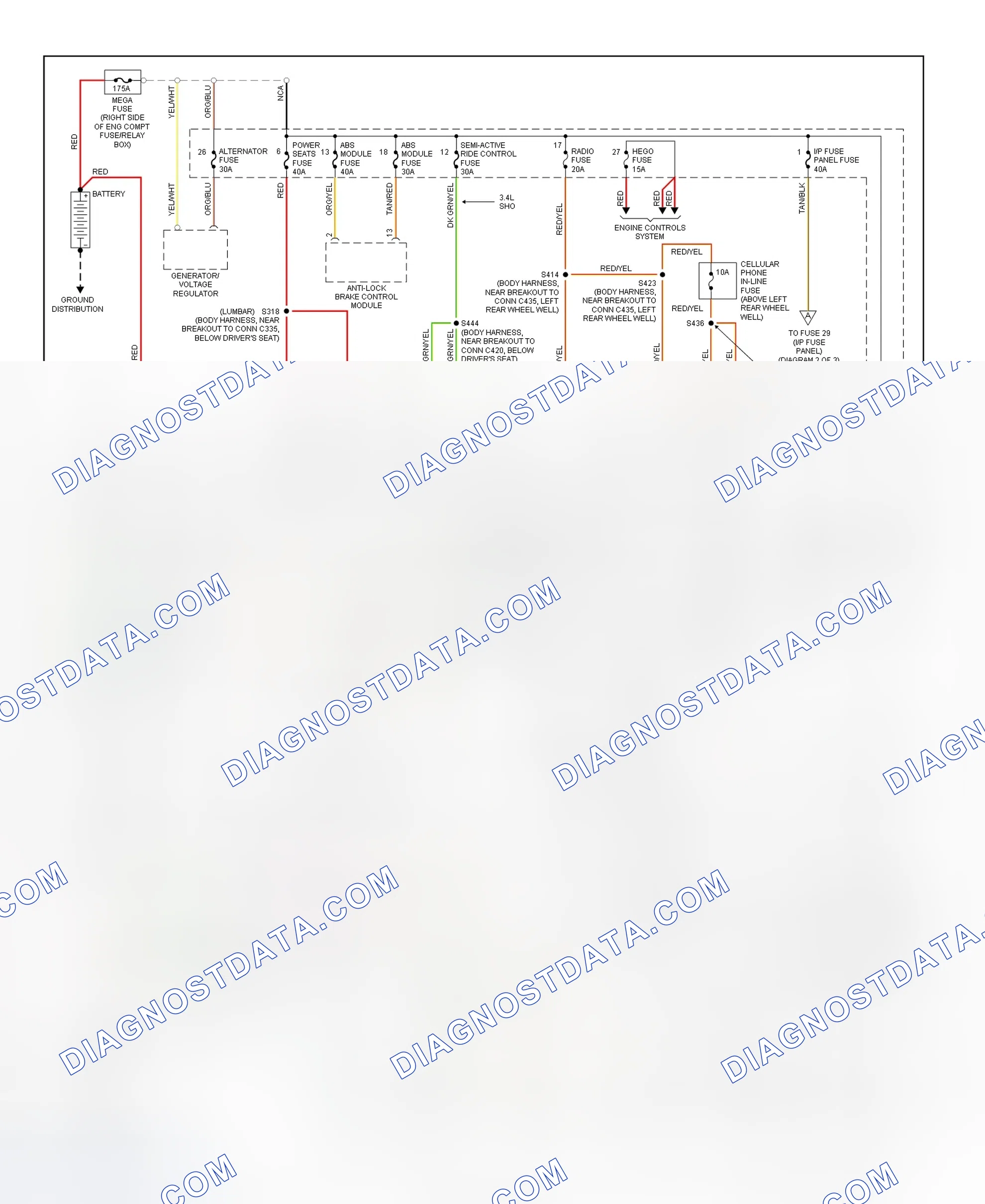 Scheme 11: Power Distribution Wiring Diagram (1 Of 3)