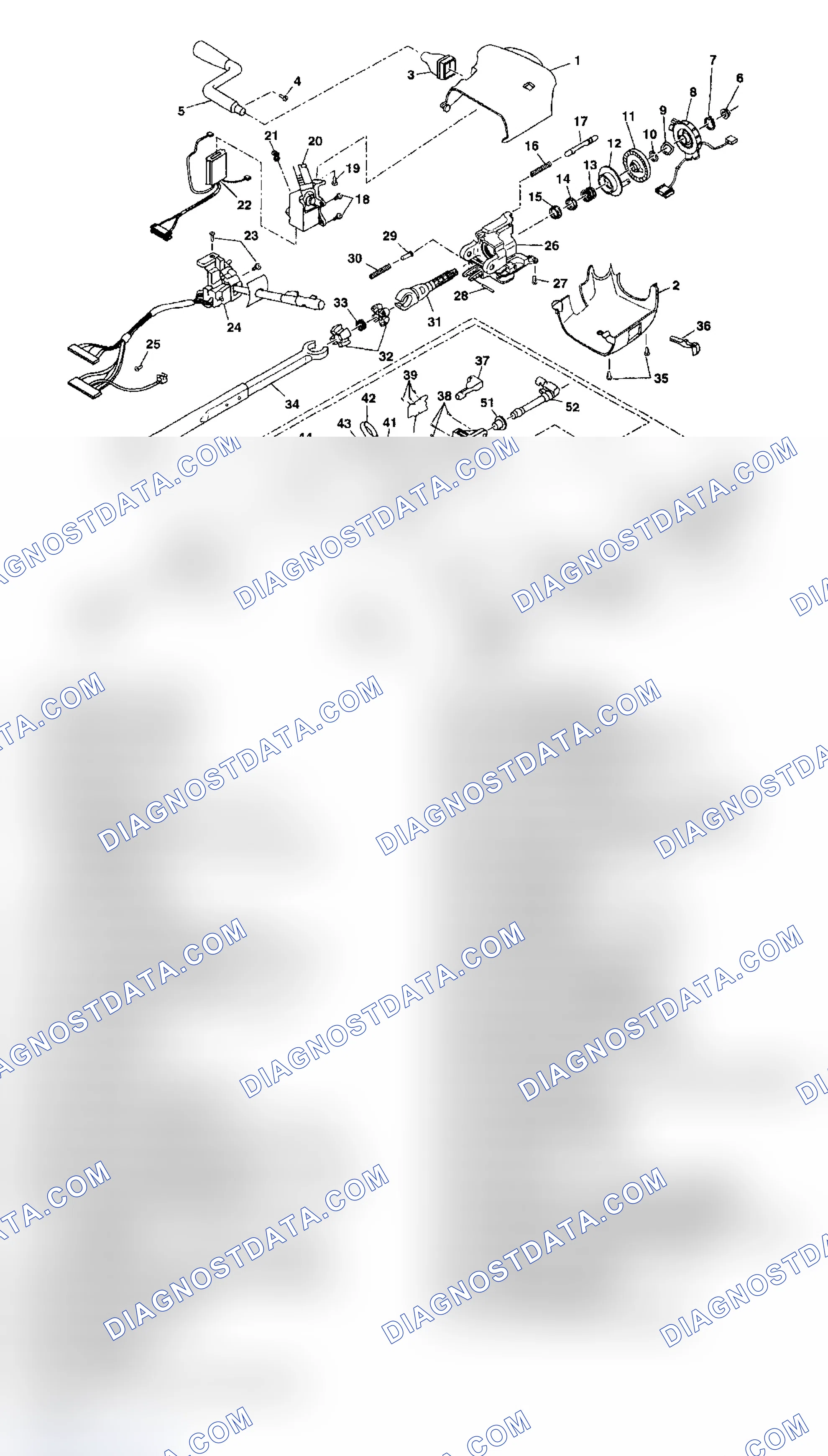 Scheme 5: Steering Column Disassembled View (Column Shift Sphere Joint)
