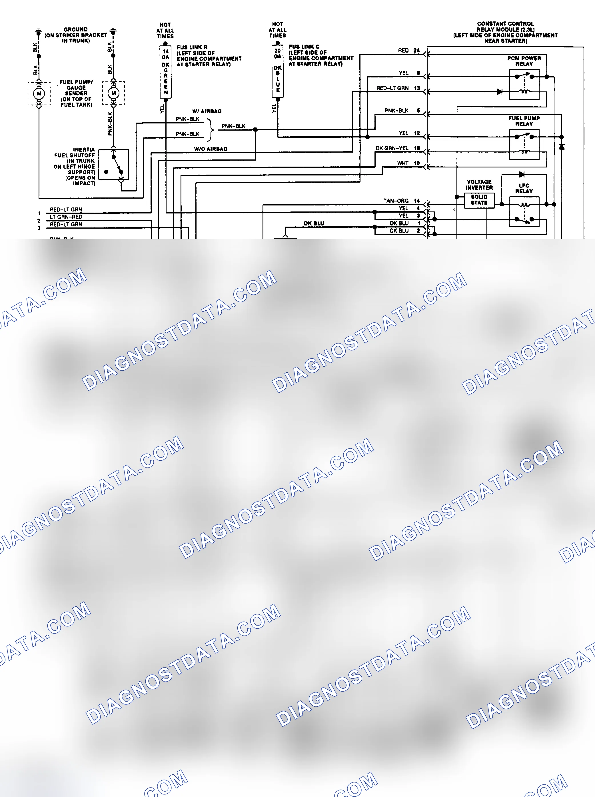 Scheme 153: EEC-IV Wiring Diagram (Tempo/Topaz 2.3L - 2 of 2)