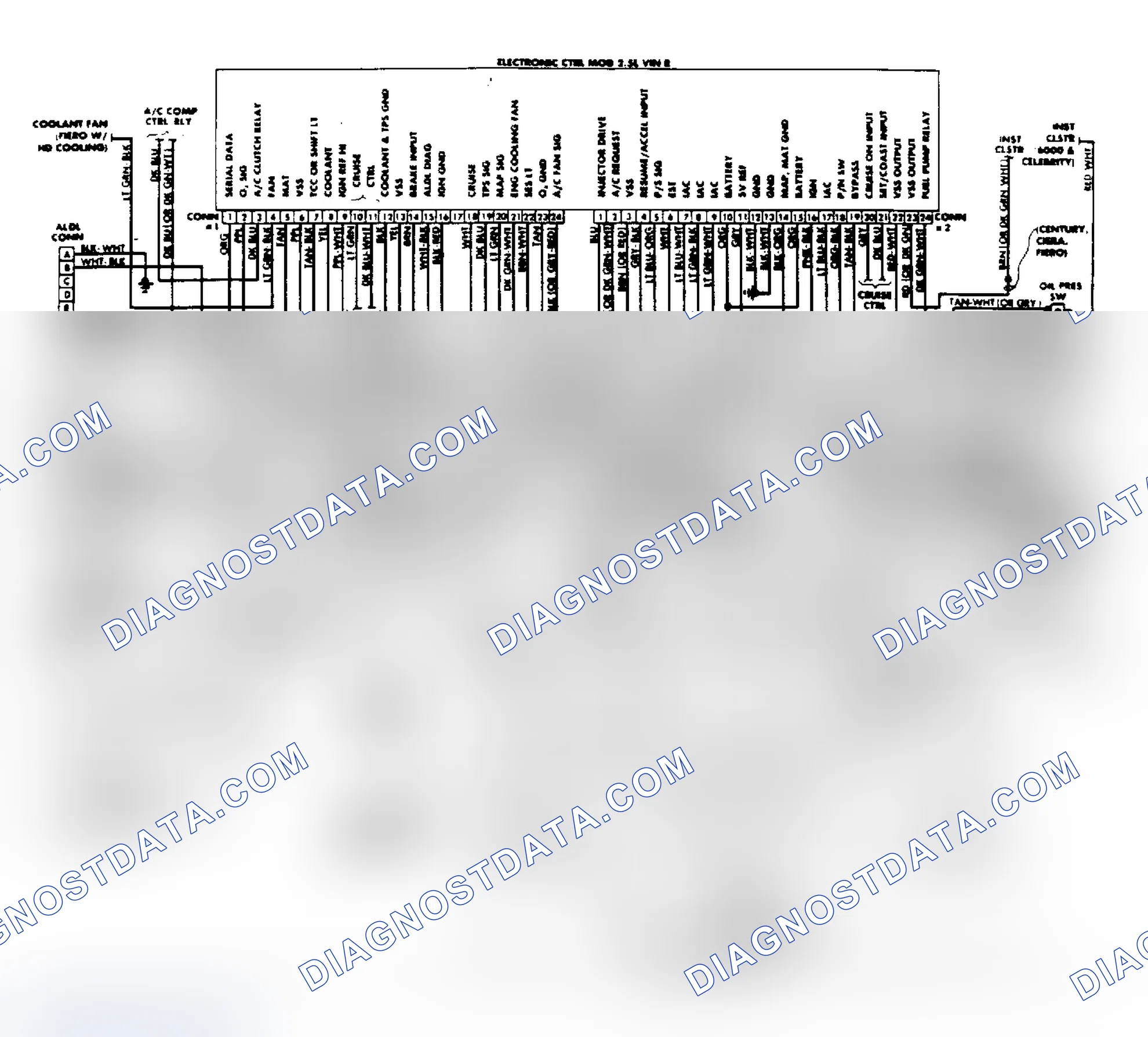 Scheme 40: 2.5L (VIN R) Throttle Body Fuel Injection Wiring Diagram