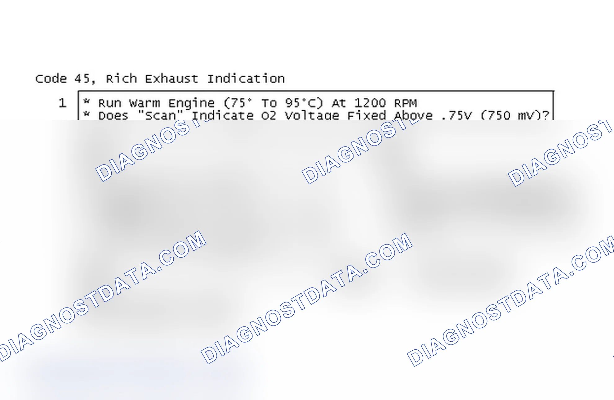 Scheme 78: Code 45, Rich Exhaust Indication