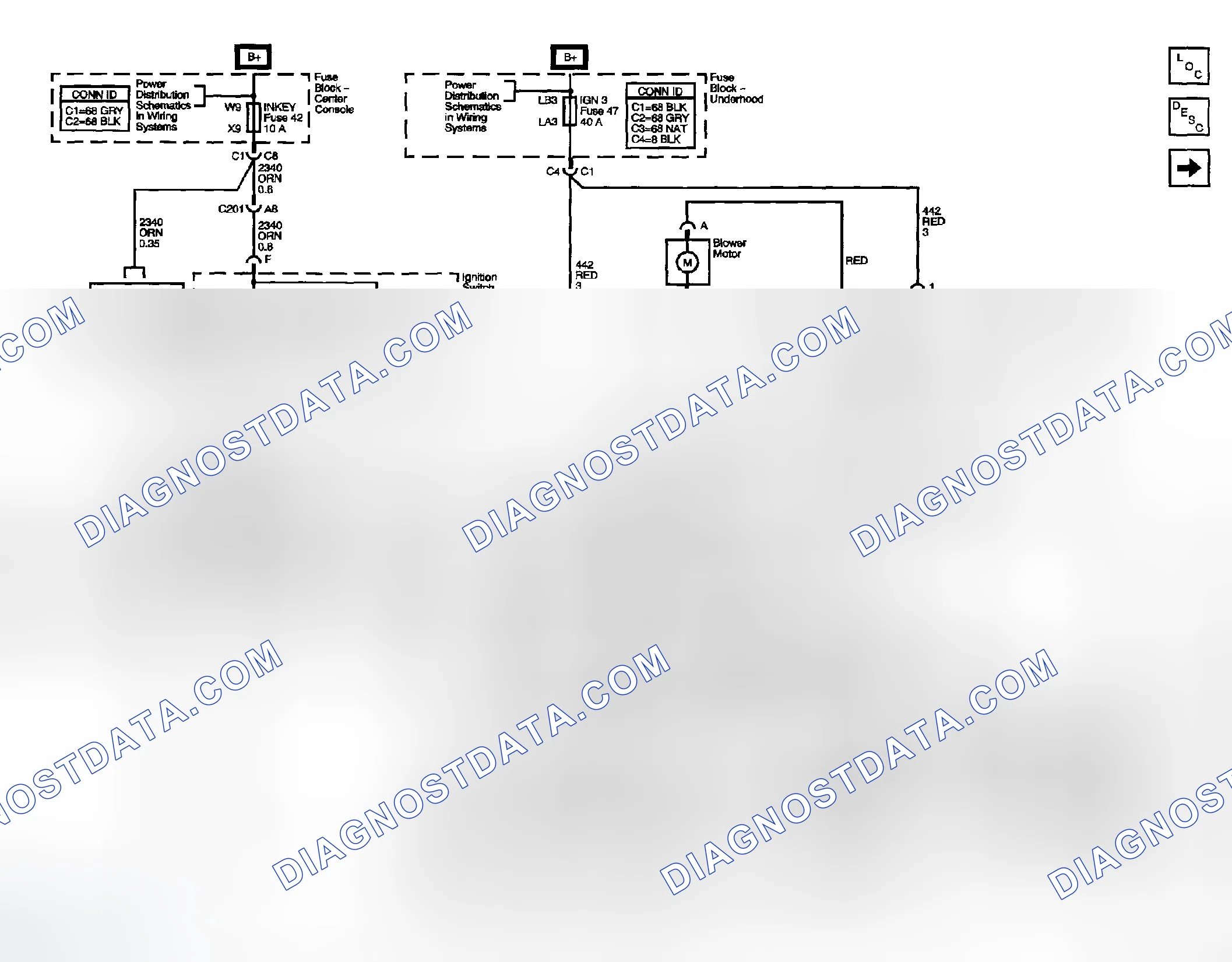 Scheme 3: HVAC Schematics (Power, Ground and Blower Controls)