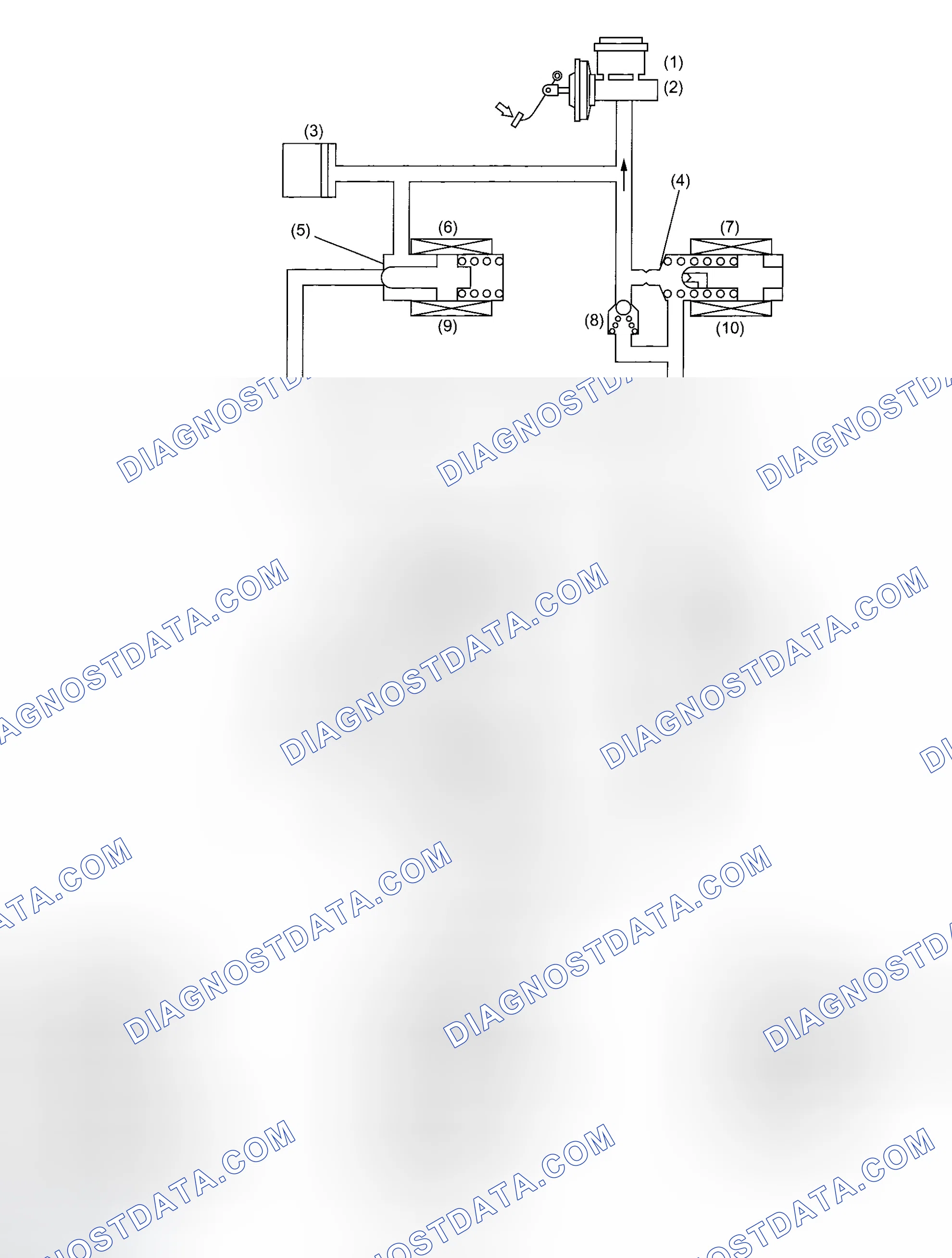 Scheme 8: PRESSURE "DECREASE" CONTROL WITH BRAKE PEDAL DEPRESSED
