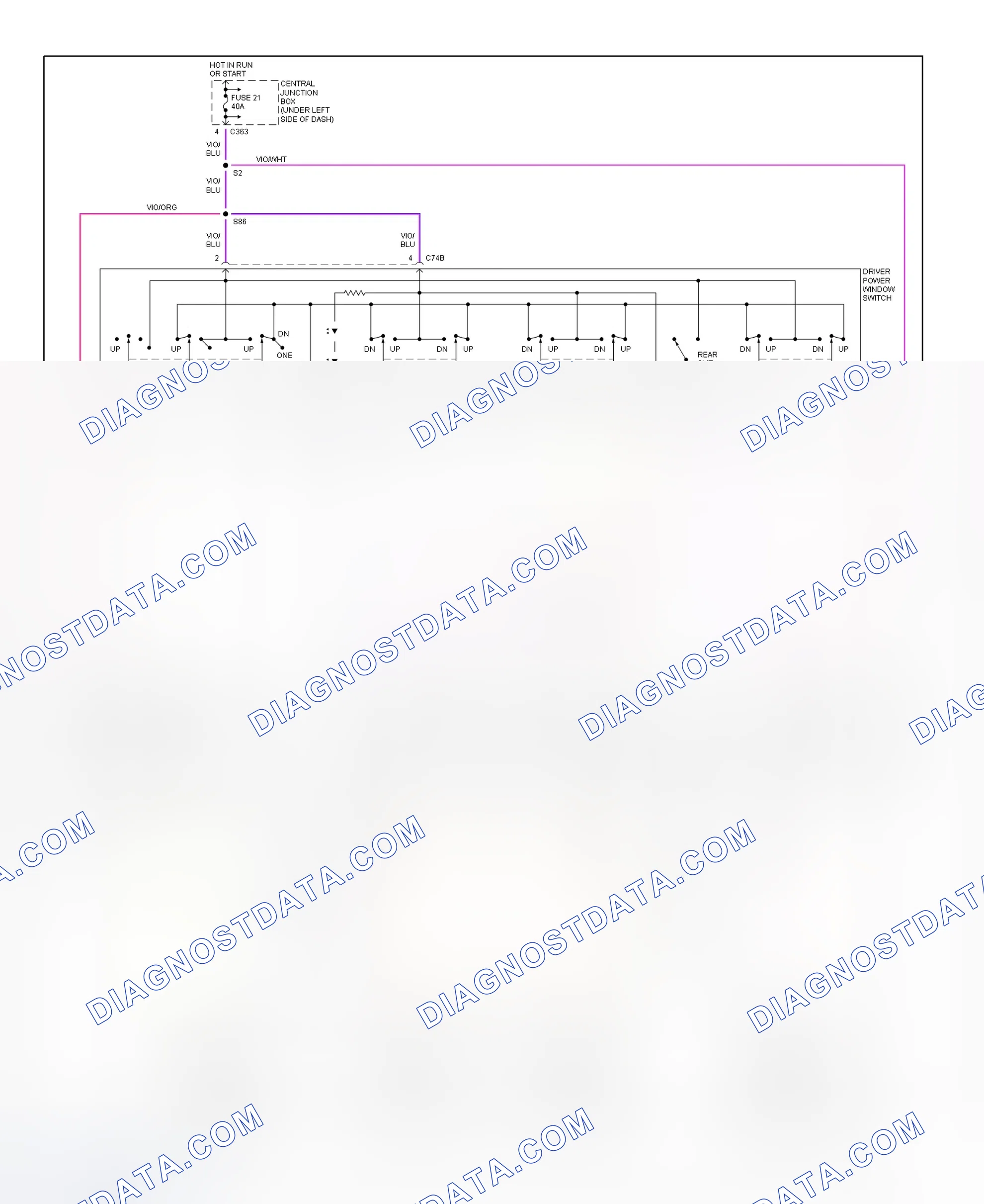 Scheme 5: Power Window System Wiring Diagram