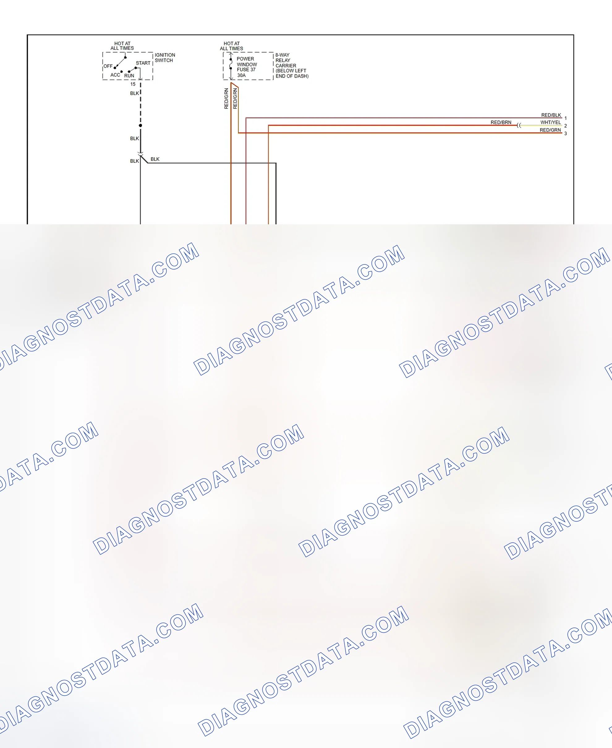 Scheme 8: Power Window System Wiring Diagram (A4 & S4 - 1 Of 2)