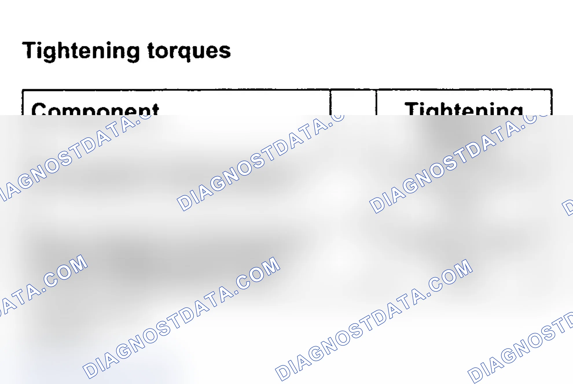Scheme 70: TORQUE SPECIFICATIONS