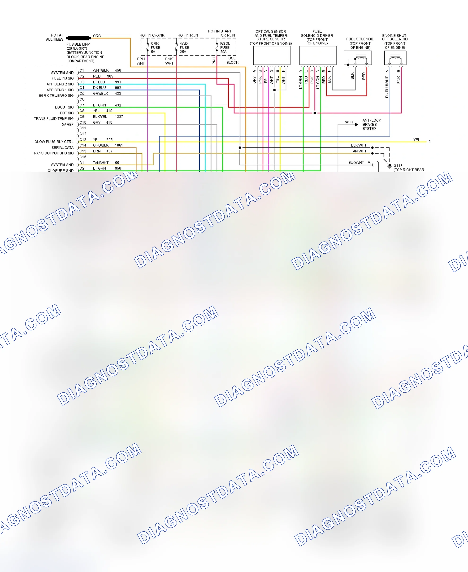 Scheme 386: Wiring Diagram For Blazer, Pickup, Sierra, Suburban & Yukon With M/T (1 Of 2)
