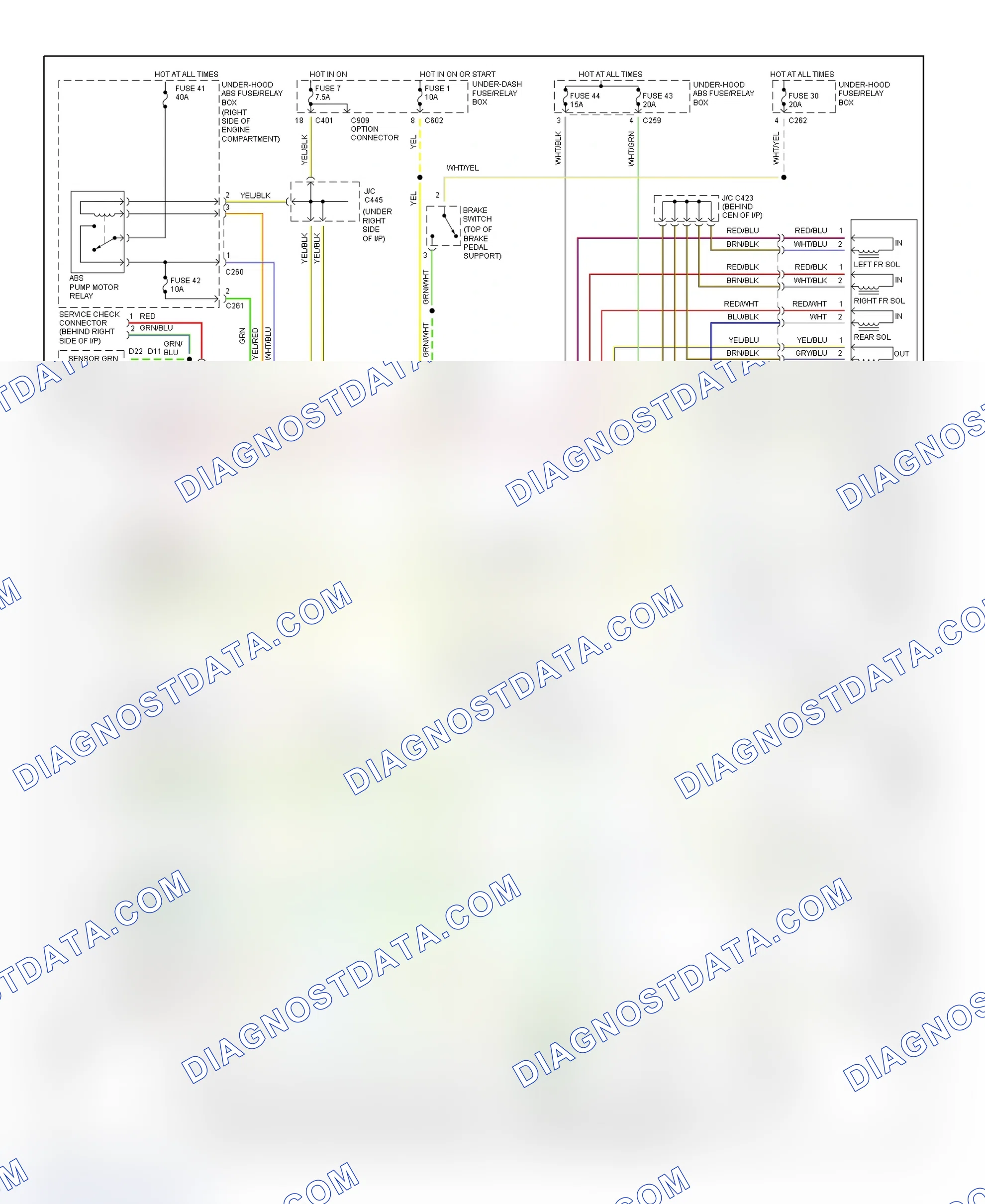 Scheme 18: 4-Wheel Anti-Lock Brake System Wiring Diagram (Oasis)