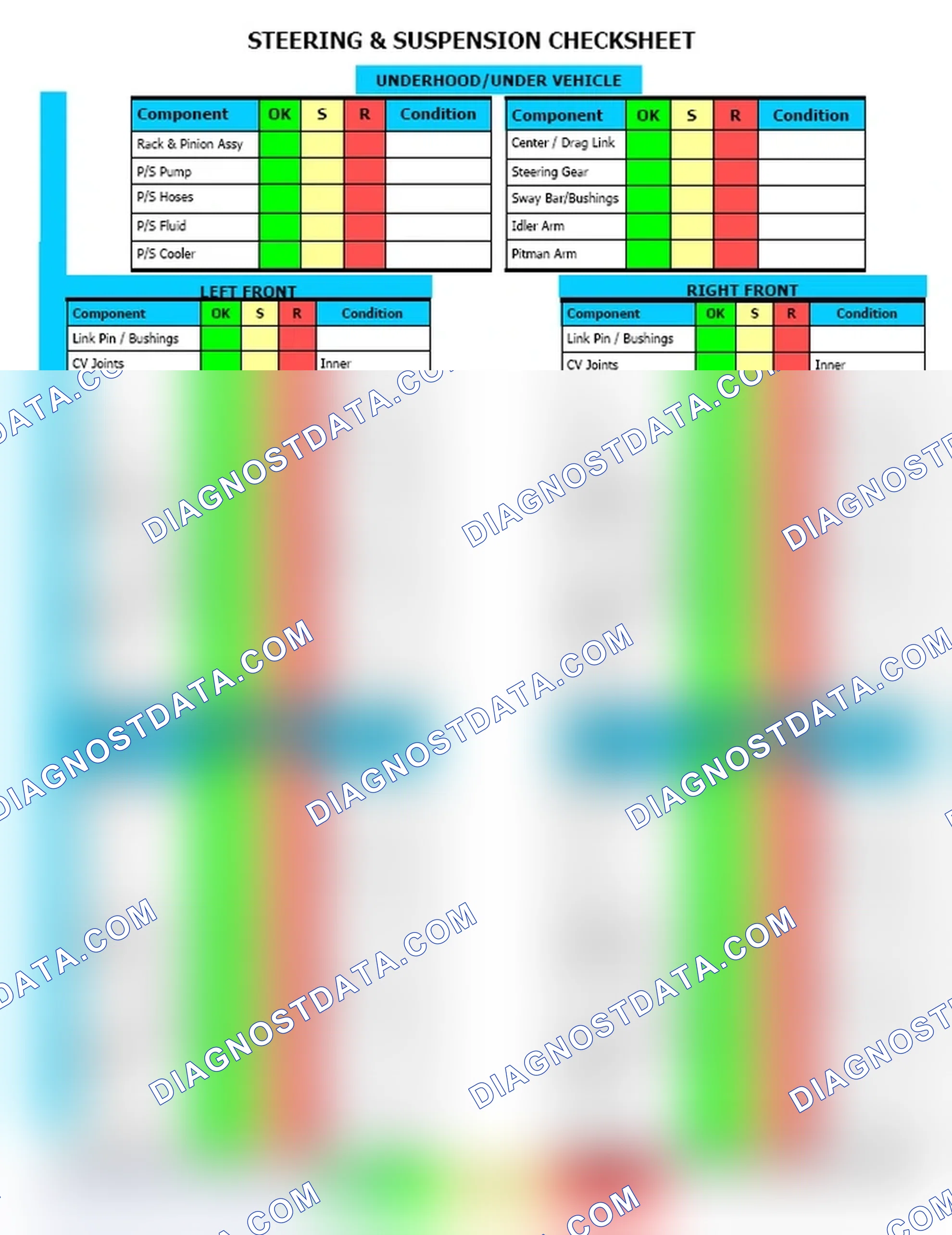 Scheme 12: Steering & Suspension Checksheet (2 Of 2)