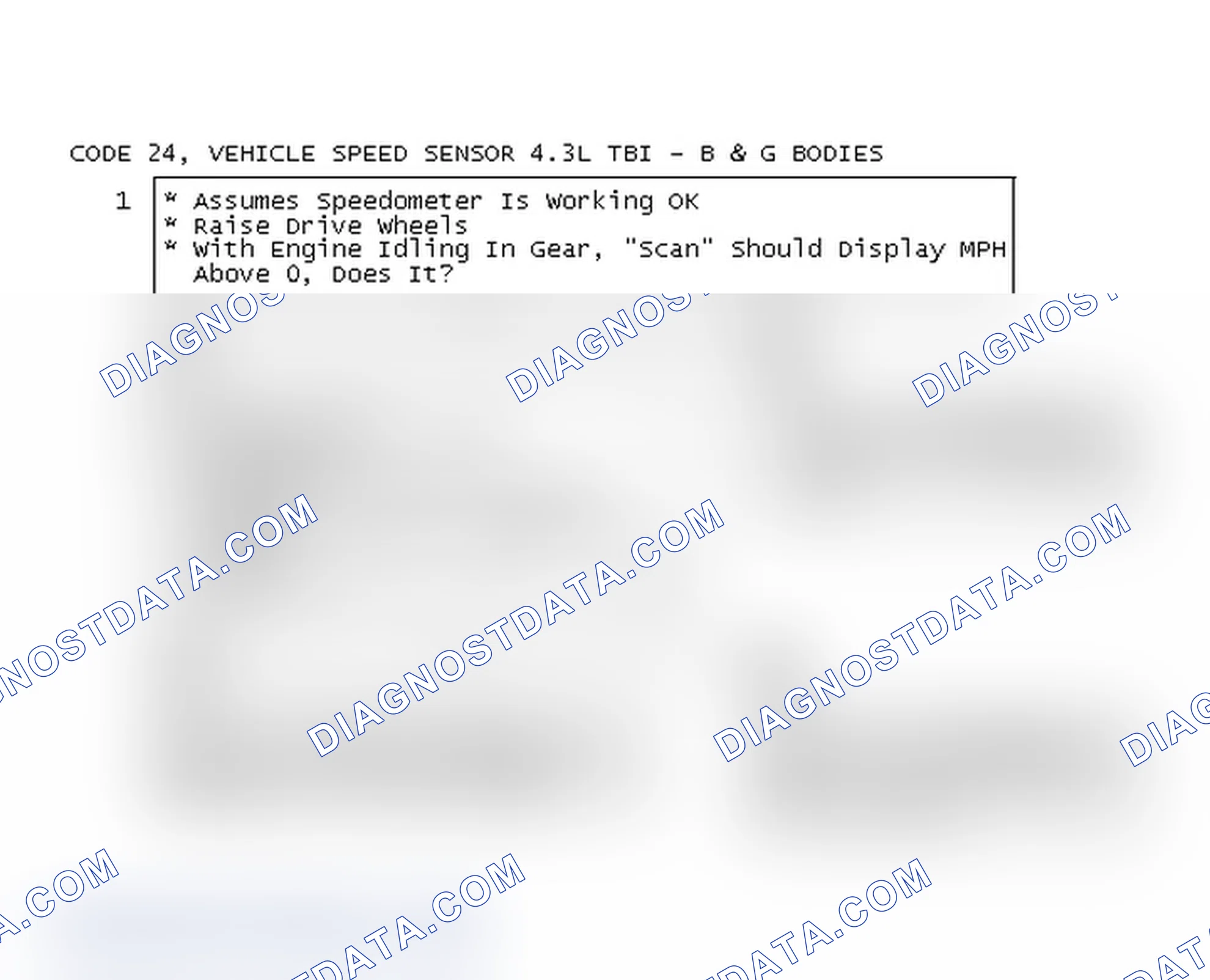 Scheme 134: Code 24, Vehicle Speed Sensor 4.3L TBI - B & G Bodies