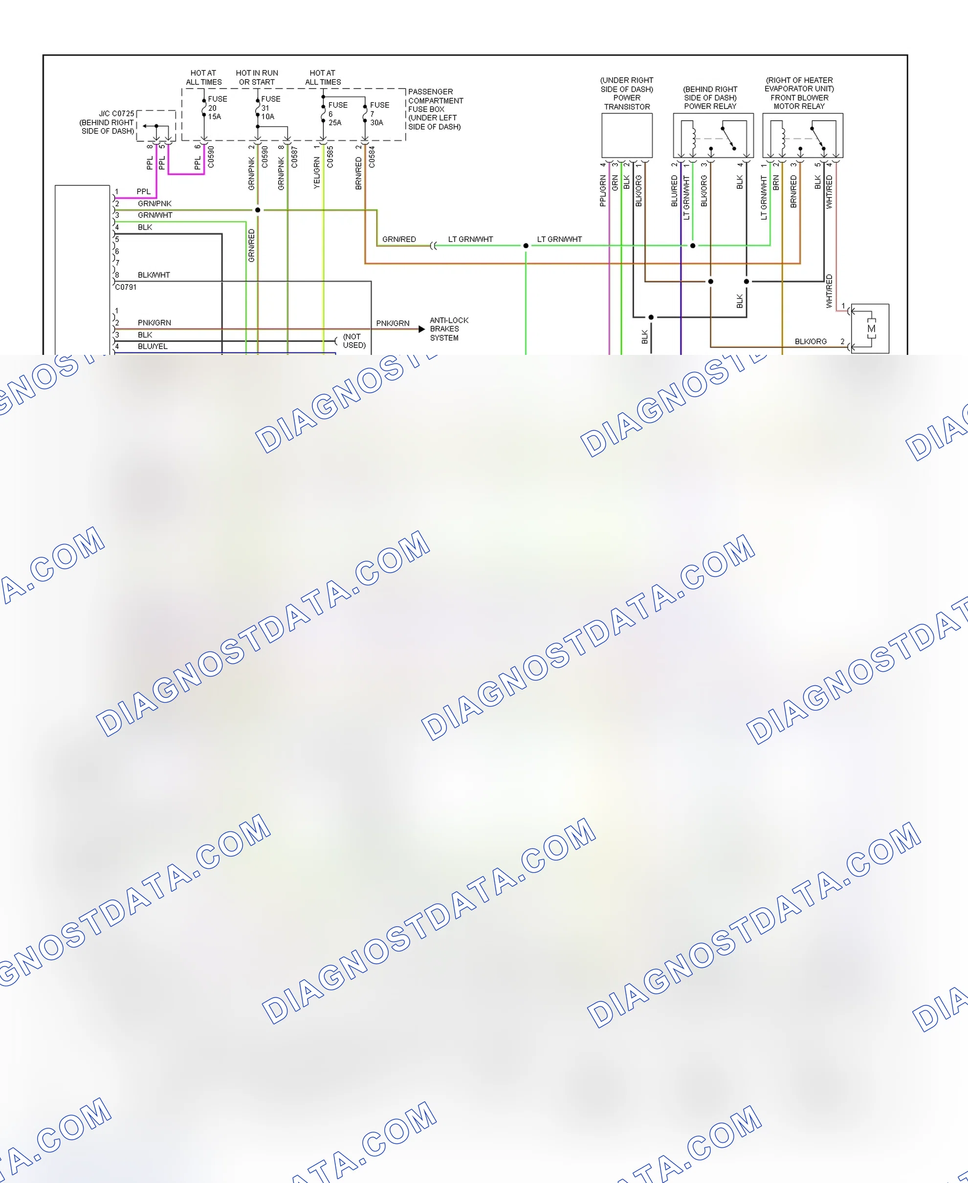 Fig. 10: Automatic A/C-Heater System Wiring Diagram (1999-01 Discovery System II - 1 Of 2)