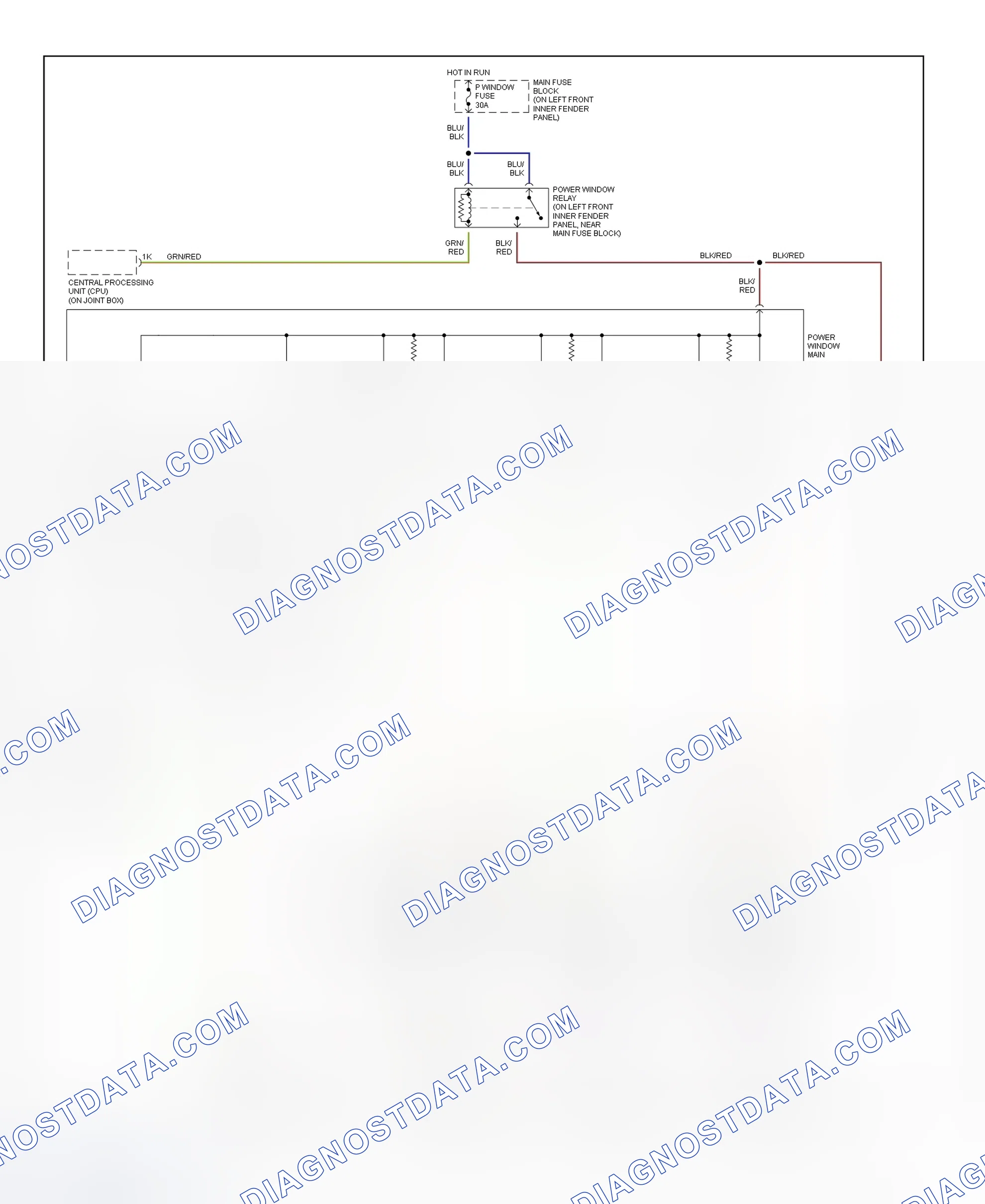 Scheme 4: Power Window System Wiring Diagram (Millenia)