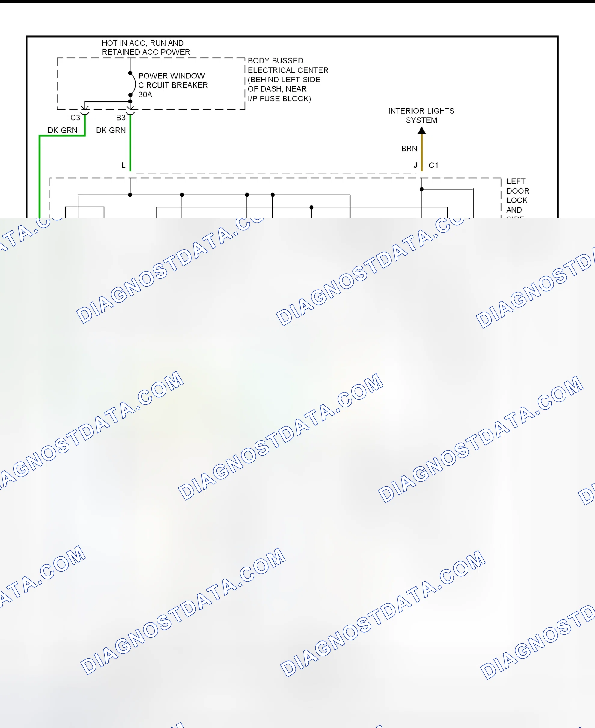 Scheme 5: Power Window System Wiring Diagram (Hombre)