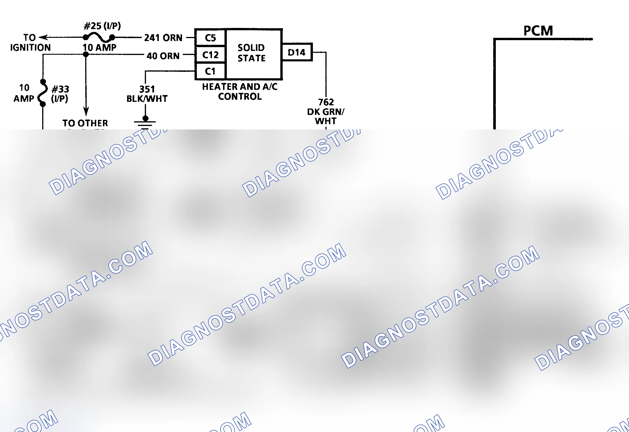 Scheme 132: Code 68 Schematic (5.7L) A/C Relay Circuit Shorted