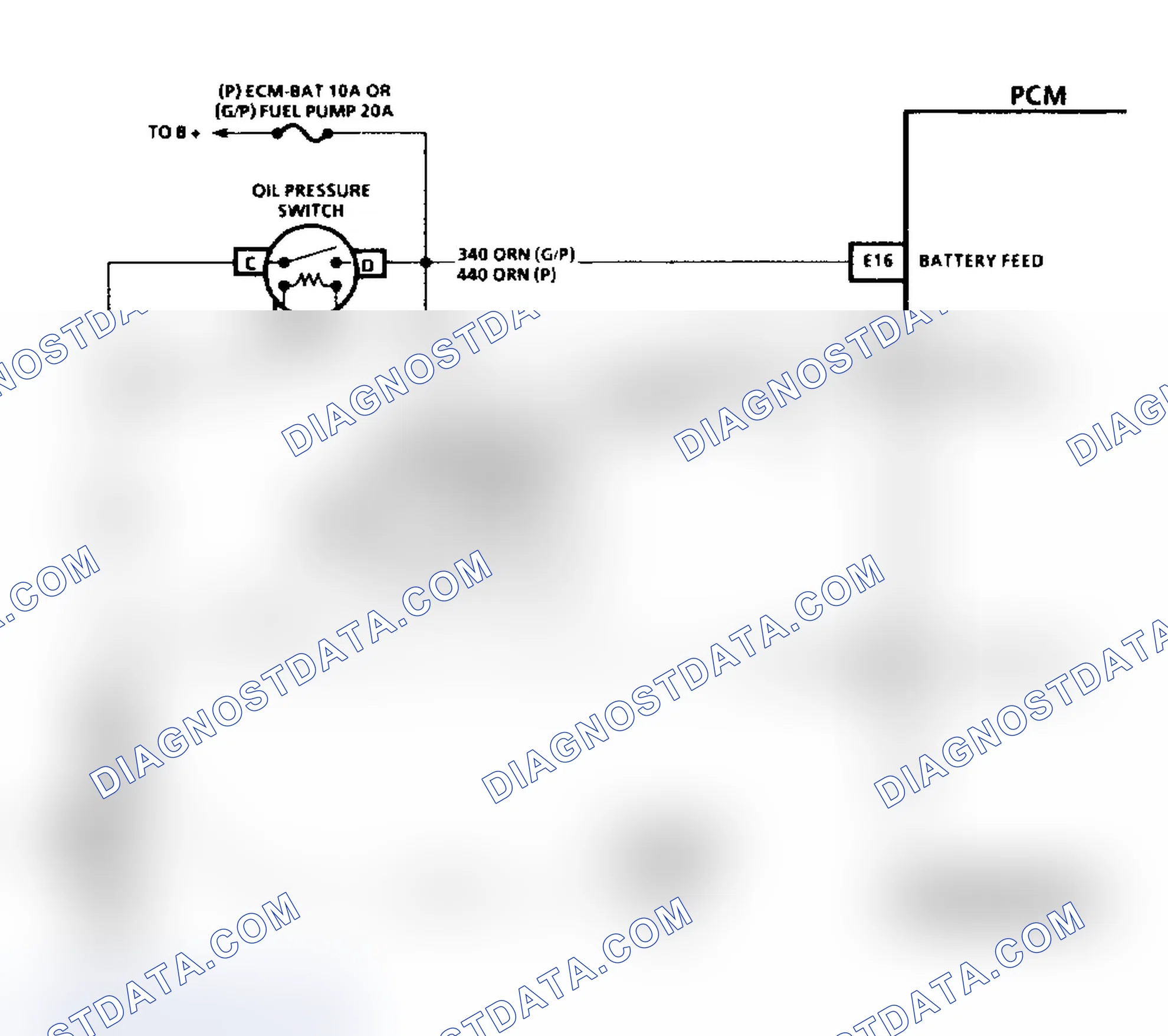 Scheme 235: Code 54 Schematic ("P" Series A/T) Fuel Pump Circuit