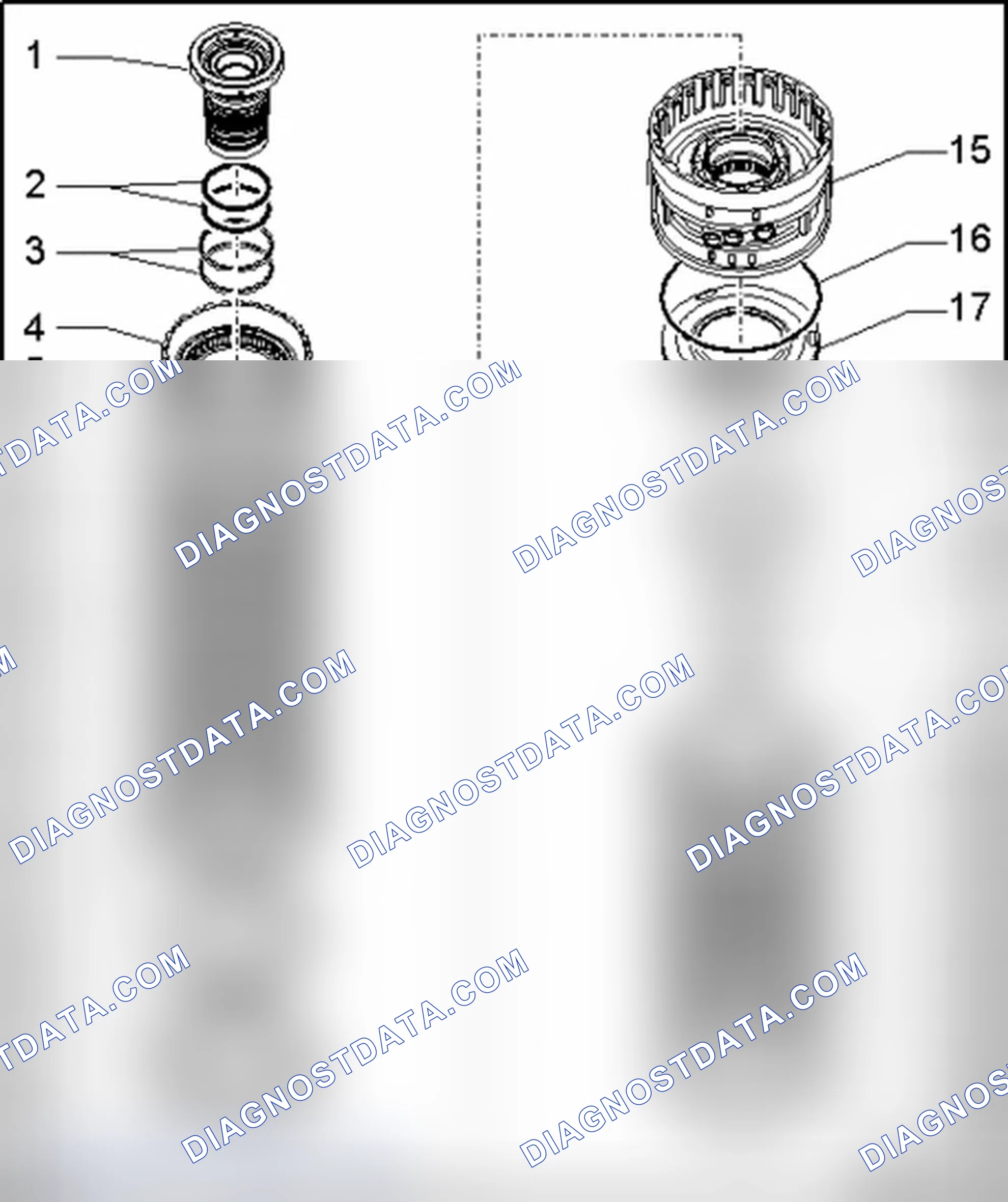 Scheme 1136: Clutch "D/G" with freewheel, component overview