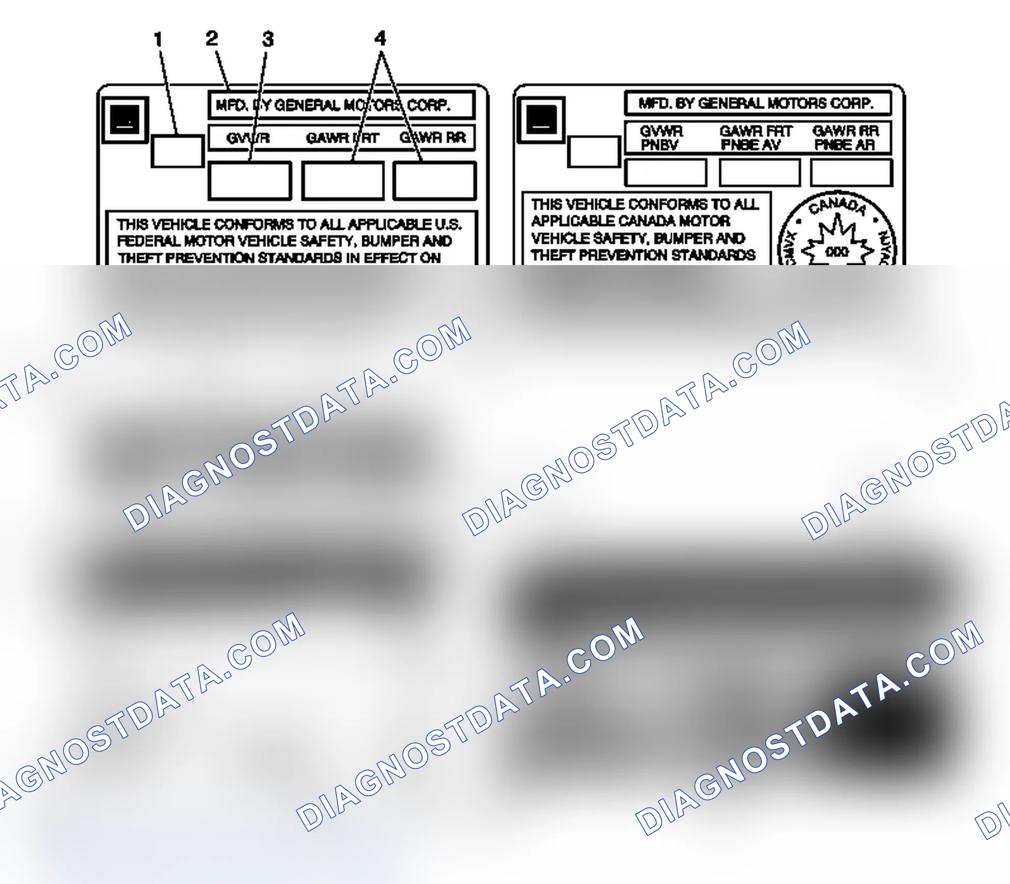 Scheme 3: Vehicle Certification, Tire Placard, Anti-Theft, and Service Parts ID Label