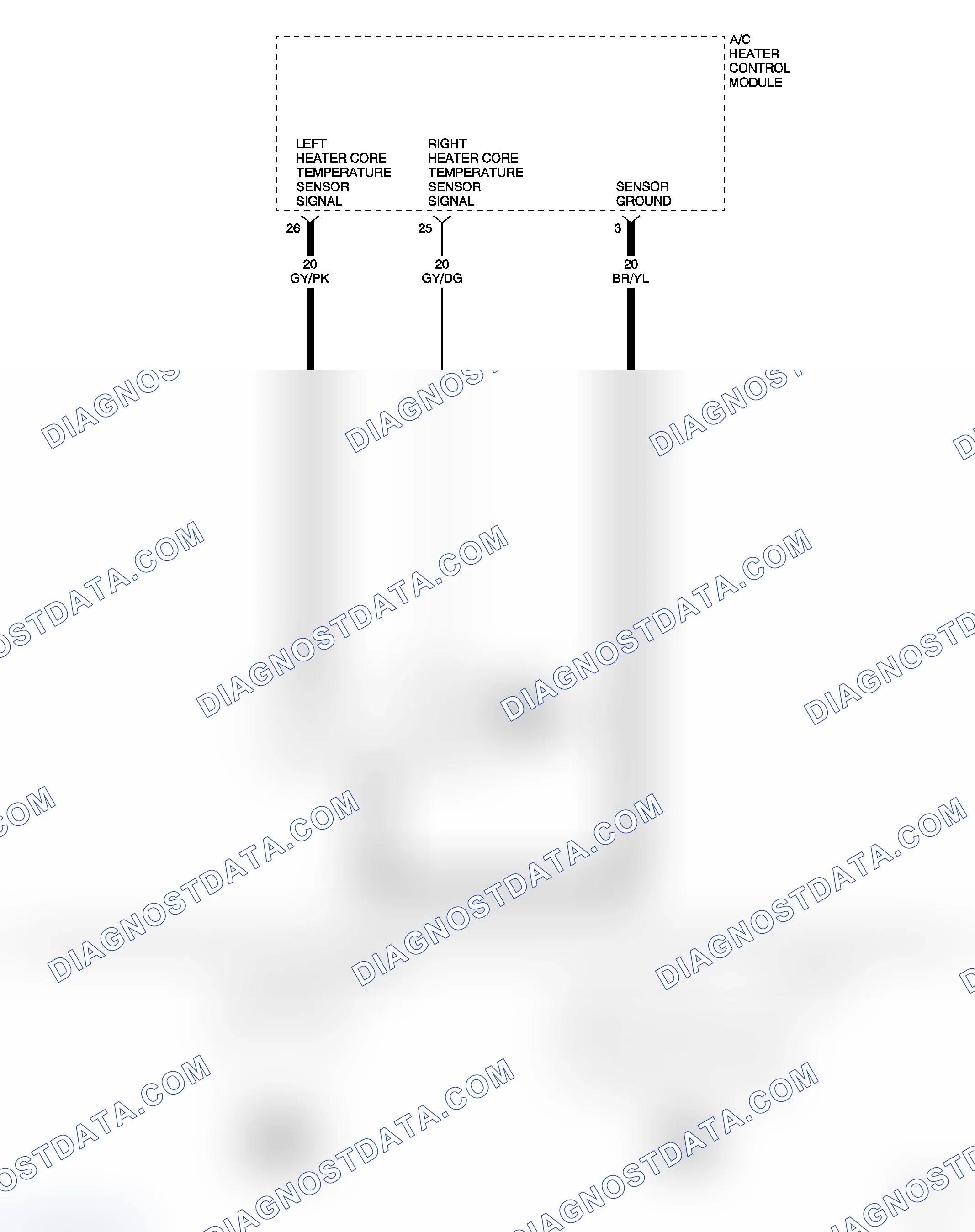Scheme 7: 1228-00 LEFT HEATER CORE TEMPERATURE SENSOR CIRCUIT
