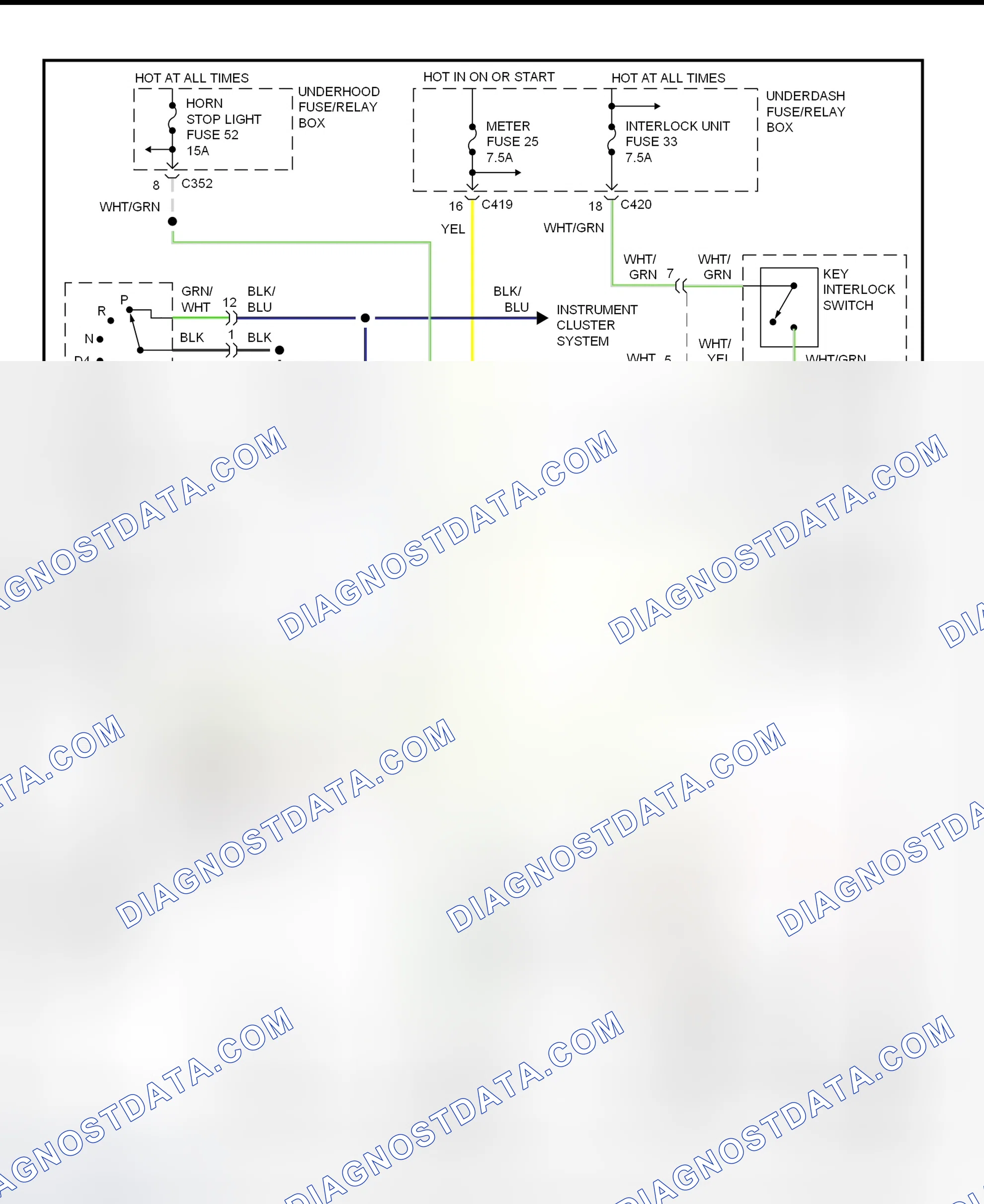 Scheme 61: Shift & Key Interlock System Wiring Schematic (1997 Honda Civic)