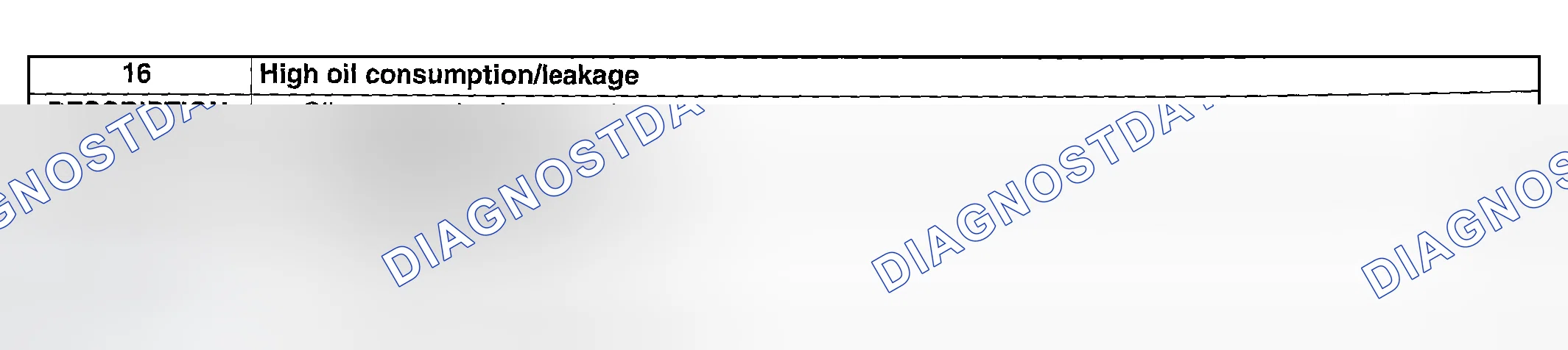 Scheme 294: NO. 16 HIGH OIL CONSUMPTION/LEAKAGE