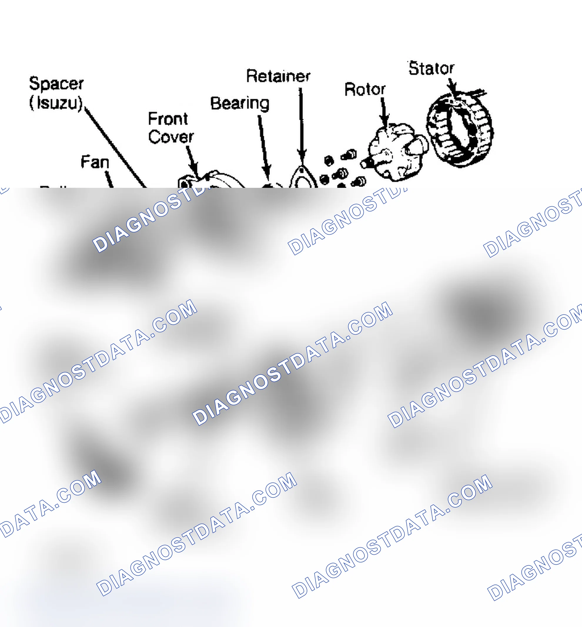 Scheme 8: Exploded View of Typical Hitachi Diesel Engine Alternator